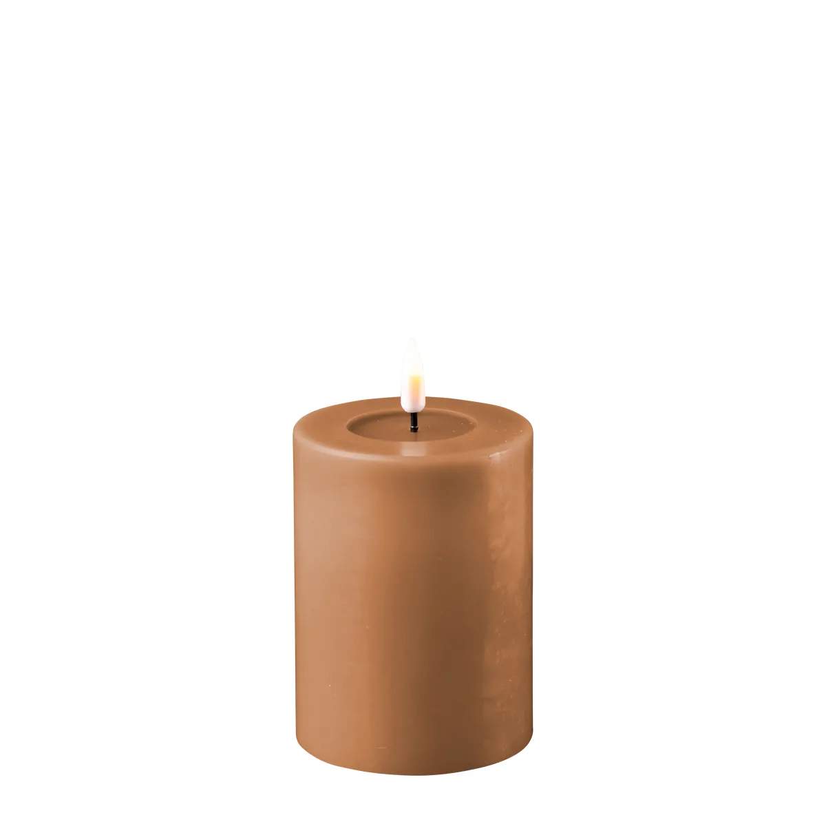 Real Flame LED Bloklys, karamel, large