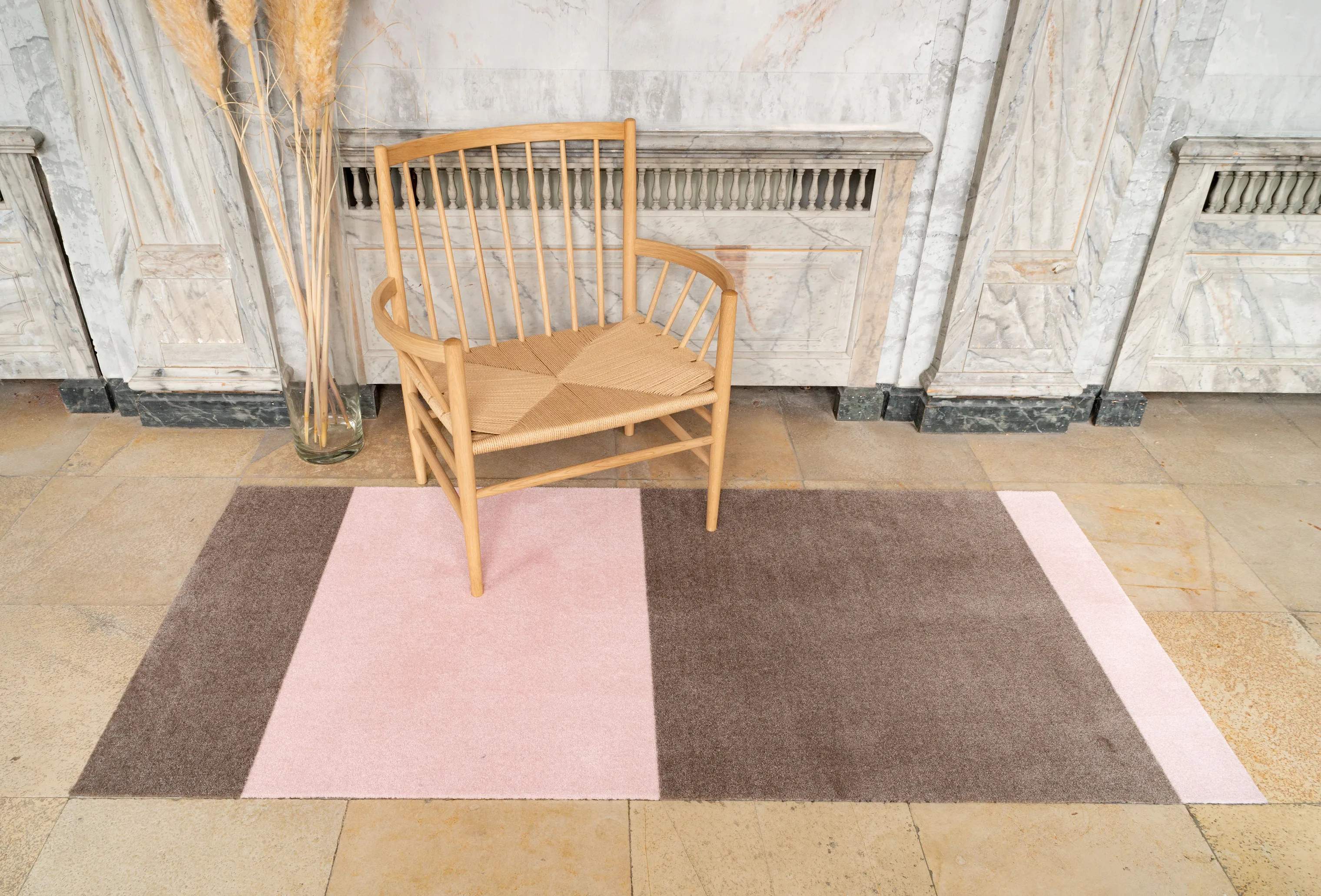 Tica Copenhagen Gulvtæpper Stripes Horisontal Gulvtæppe i Sand/rosa, B90 x L200 cm, 4