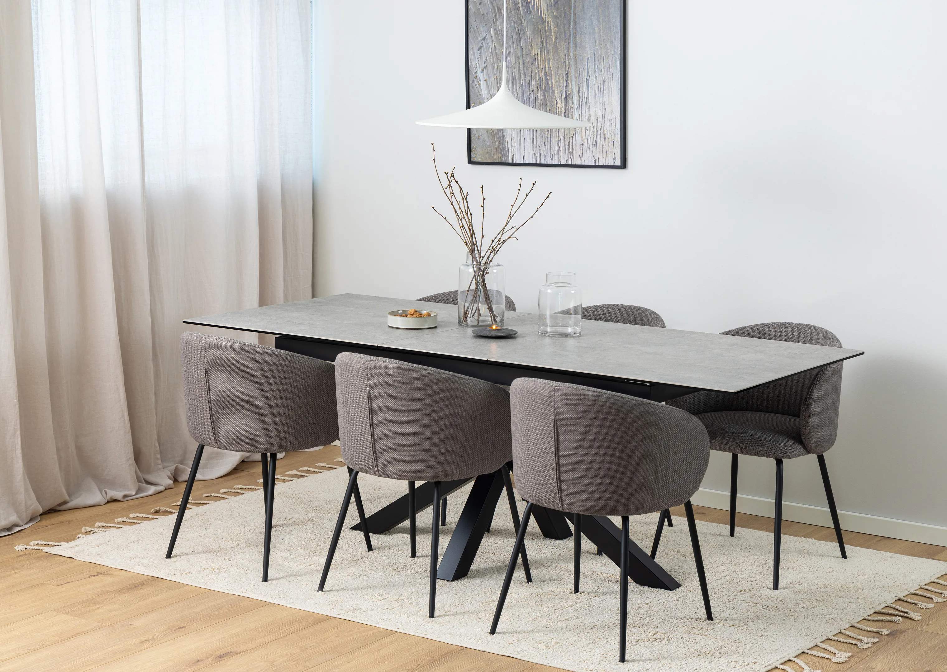 CASA Living Spiseborde Heaven Spisebord i Grå anista, B210 x L90 cm, 8