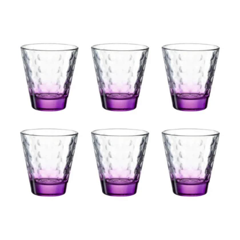 Vandglas - 6 stk., klar/violet, large