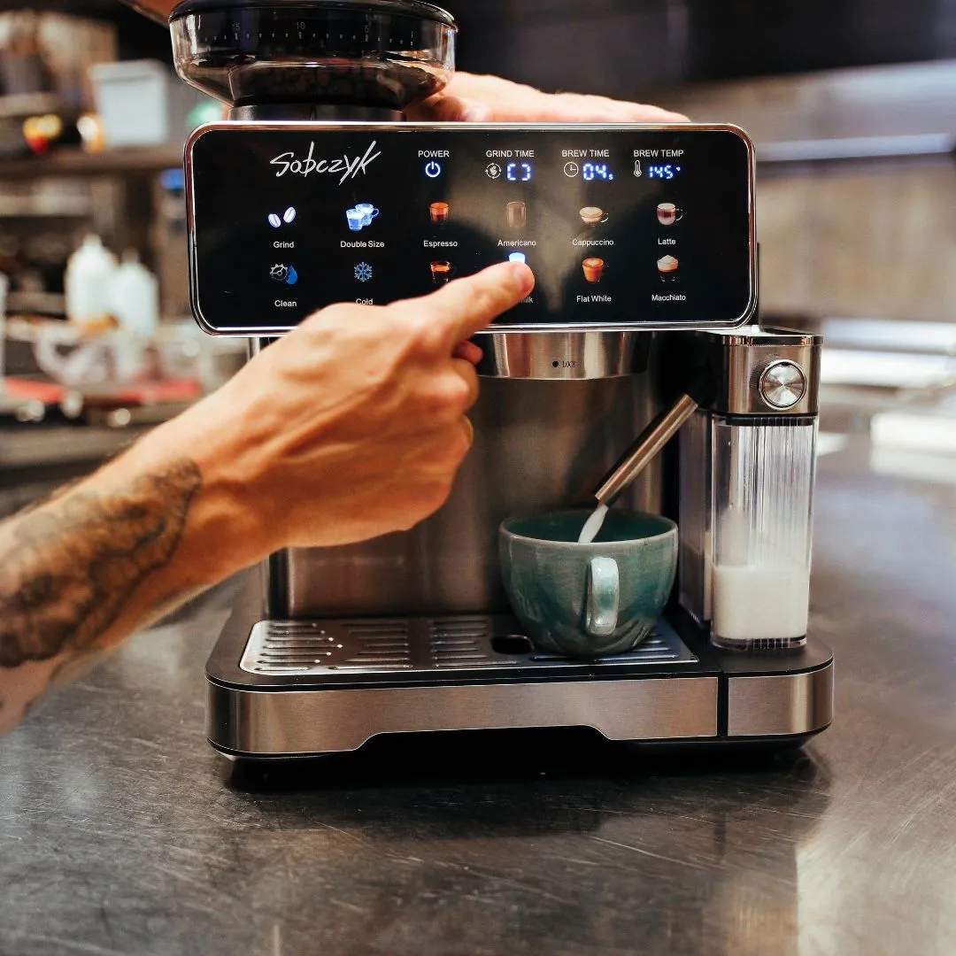 Casper Sobczyk Espressomaskiner Espressomaskine i Stål/sort, 5