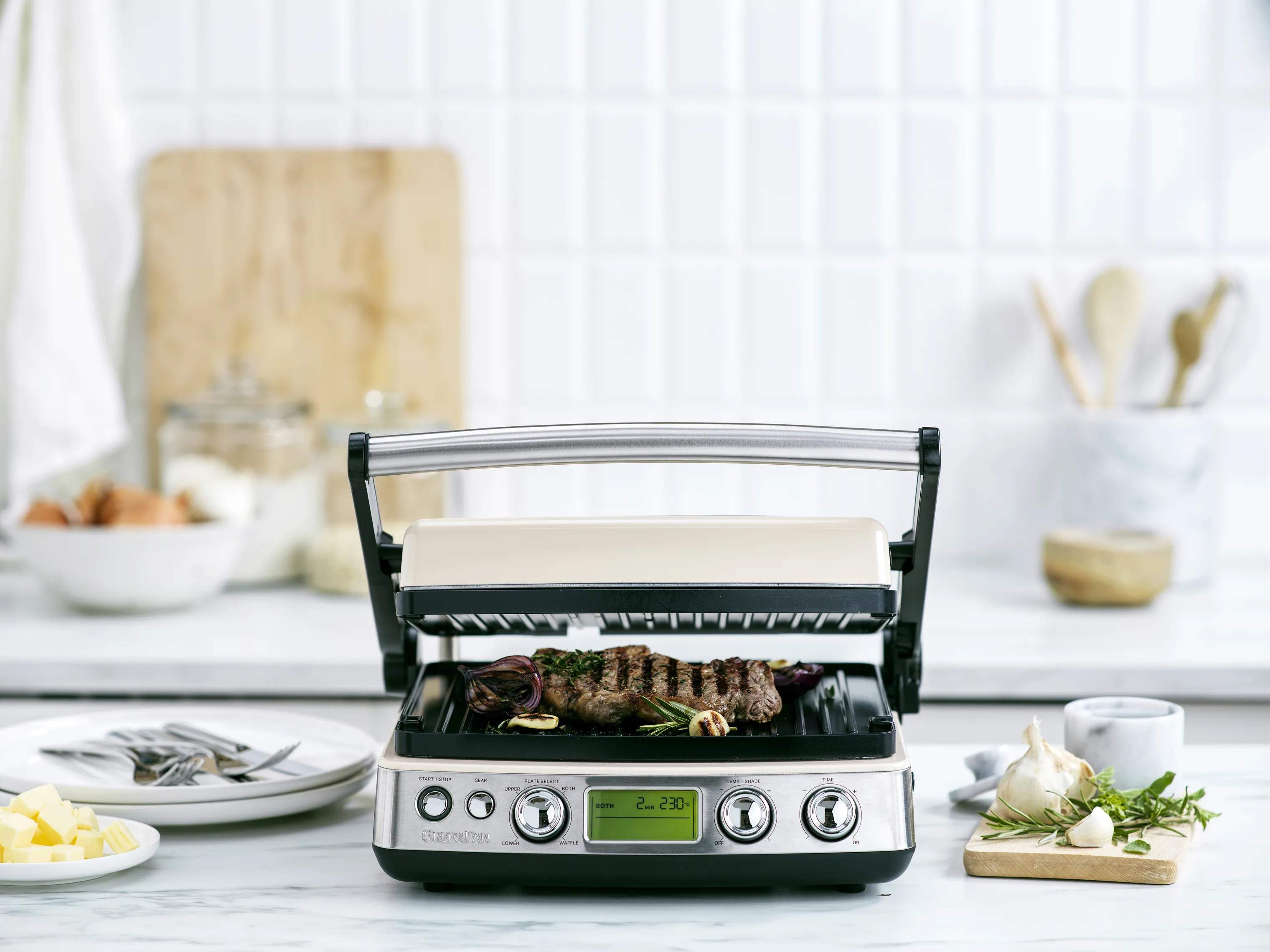 Greenpan Bordgrill Elite Kontaktgrill i Cream, 2