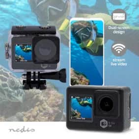 Nedis Øvrig udeleg Dual Screen Action Kamera i 5K HD, 2