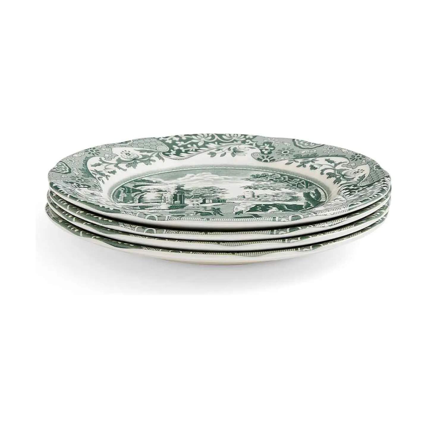 Spode Asietter Heritage Green Italian Asiet - 4 stk. i Grøn/hvid, 3