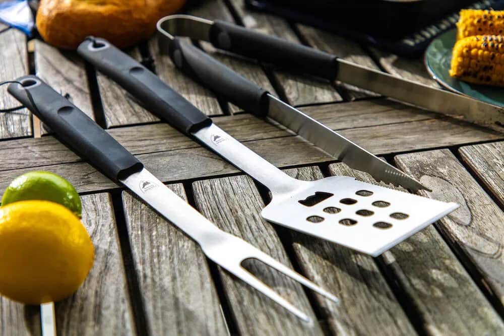 Orrefors Hunting Grillredskaber BBQ Grillsæt - 3 dele i Stål/Sort, 2