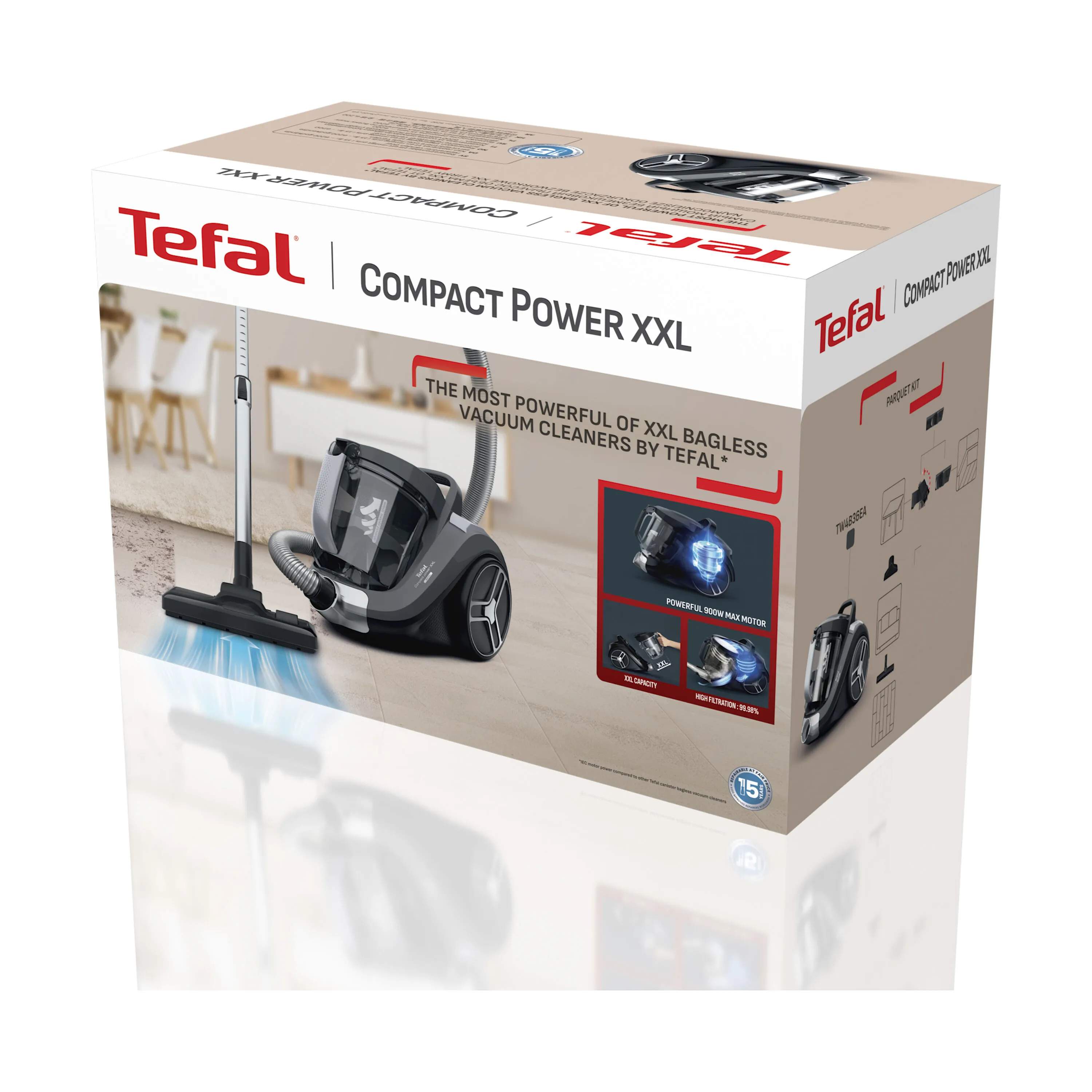 Tefal Støvsugere Compact Power XXL Cyclonic Støvsuger i Sort/sølv, 4