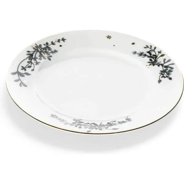 Jette Frölich Design Kagetallerkener Vinterstjerner Desserttallerken i Grøn/guld, 1