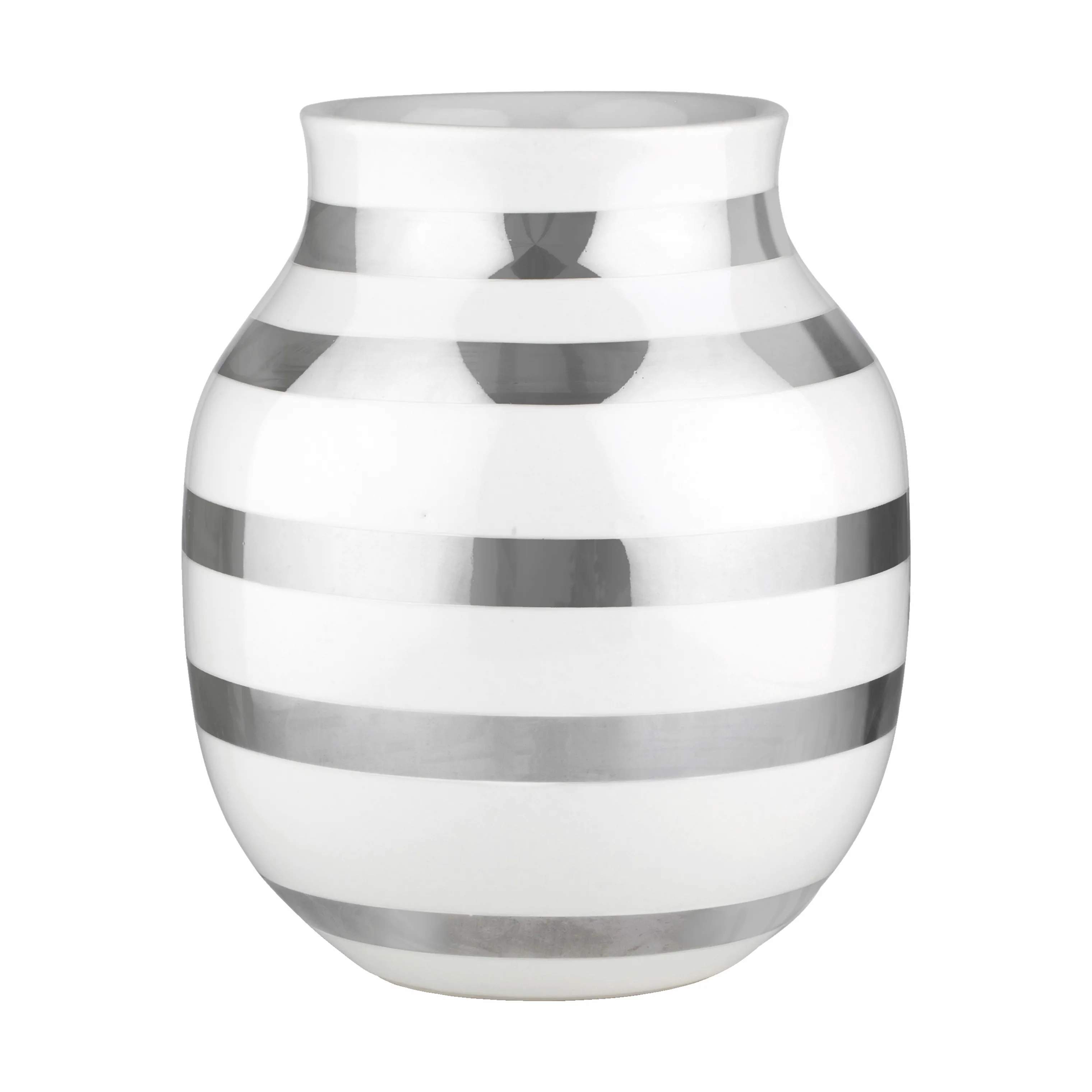 Omaggio Vase, sølvfarvet/hvid, large