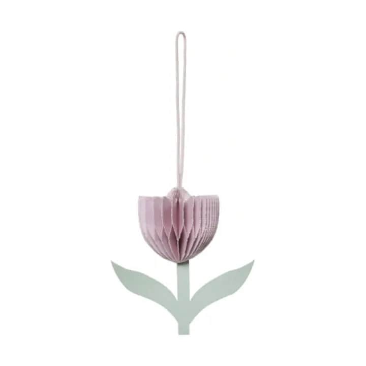 Broste Copenhagen Påskeæg og ophæng Tulip Papir Ornament i Pink, 1