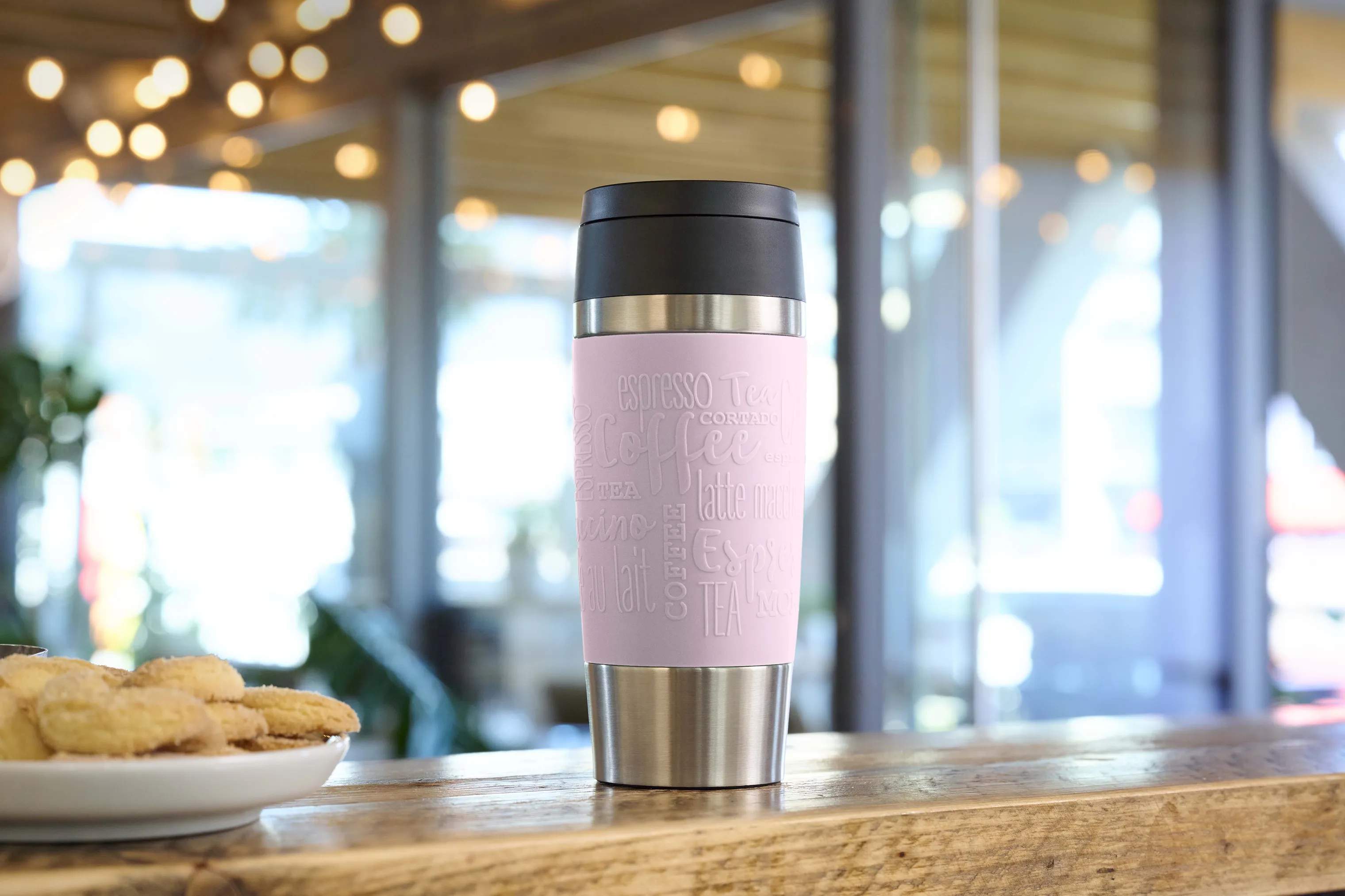 Emsa To go kopper To Go To-Go Classic Rejsekrus i Pastel Pink, 0.36 L, 5