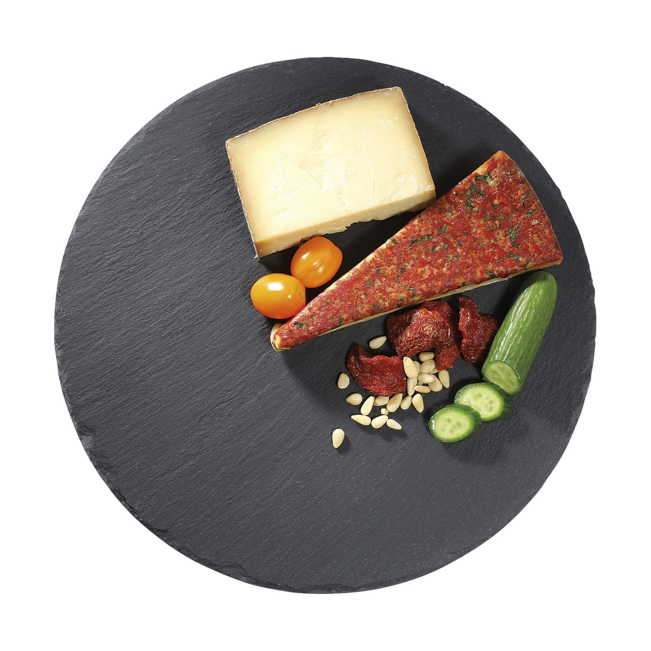 Serveringsplade, sort, large