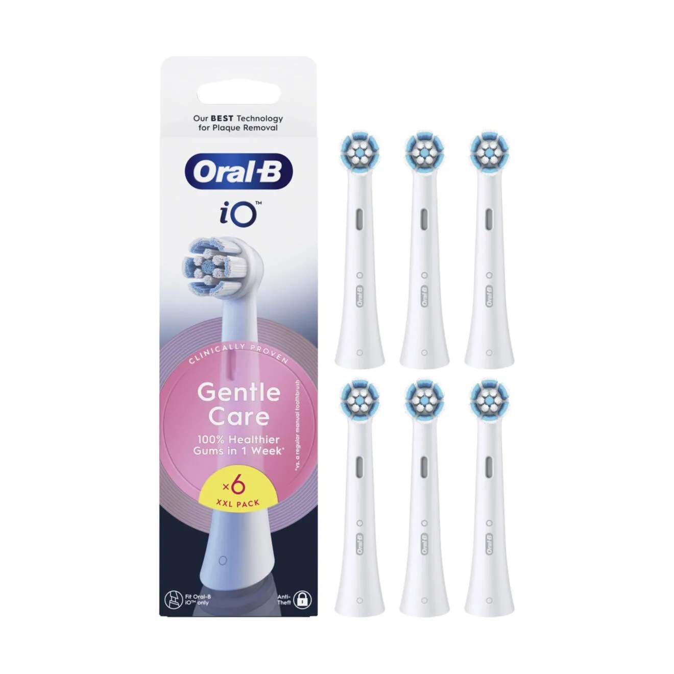 iO Gentle Care Børstehoved - 6 stk., white, large