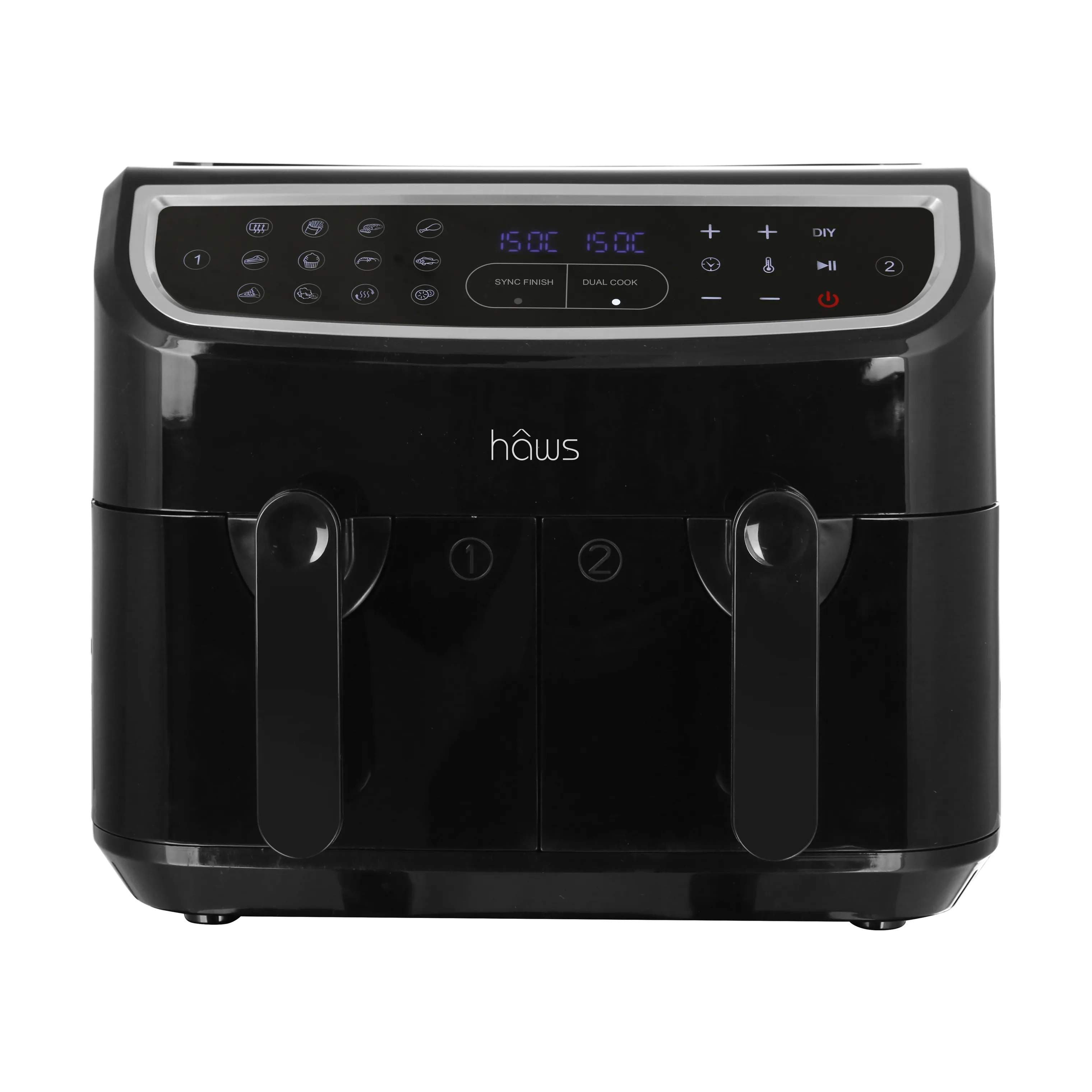 Dobbelt Airfryer, sort, large