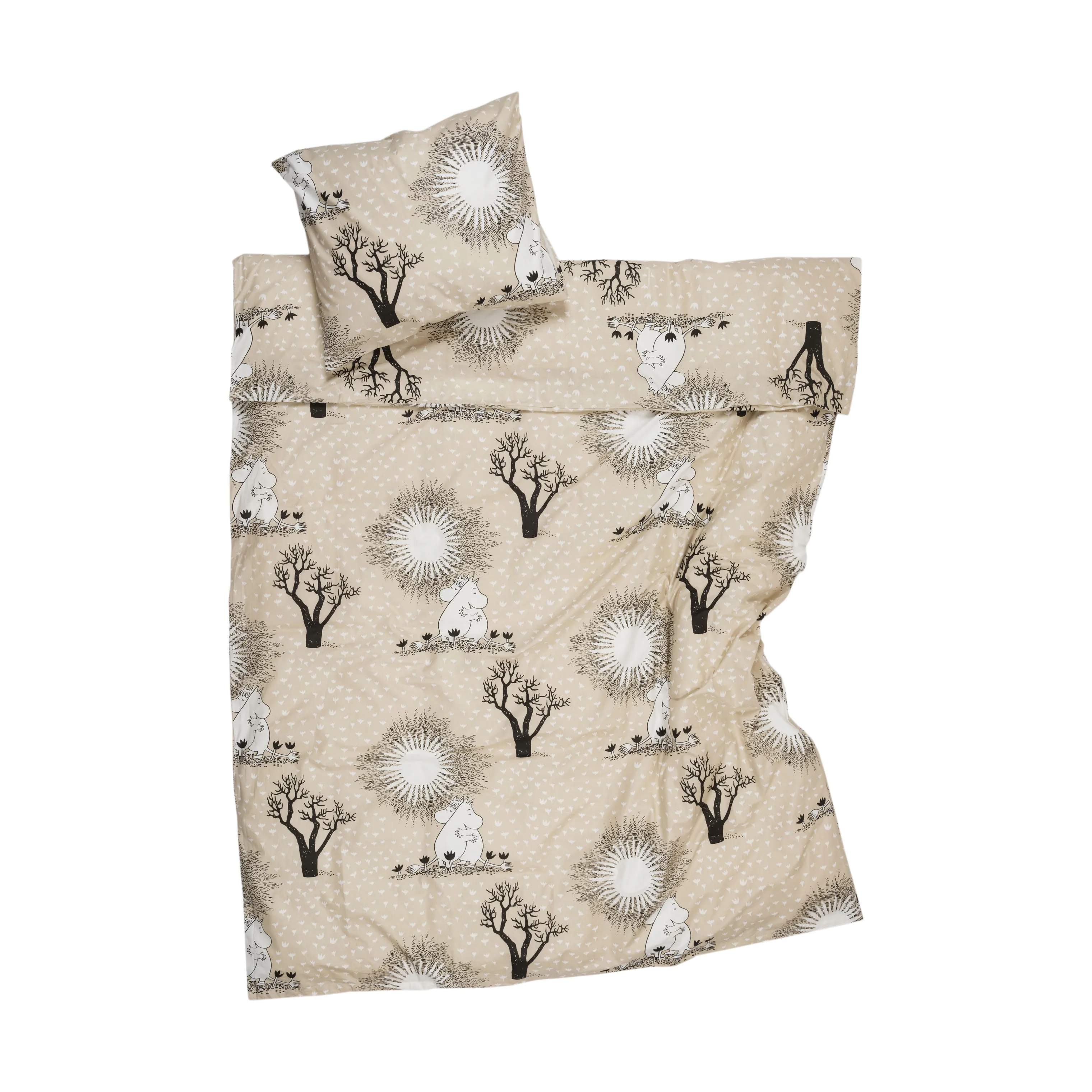 Moomin Arabia Sengetøj Kærlighed beige Love Beige Sengesæt - Snorkfrøken og Mumitrold i B150 x L210 cm, 1