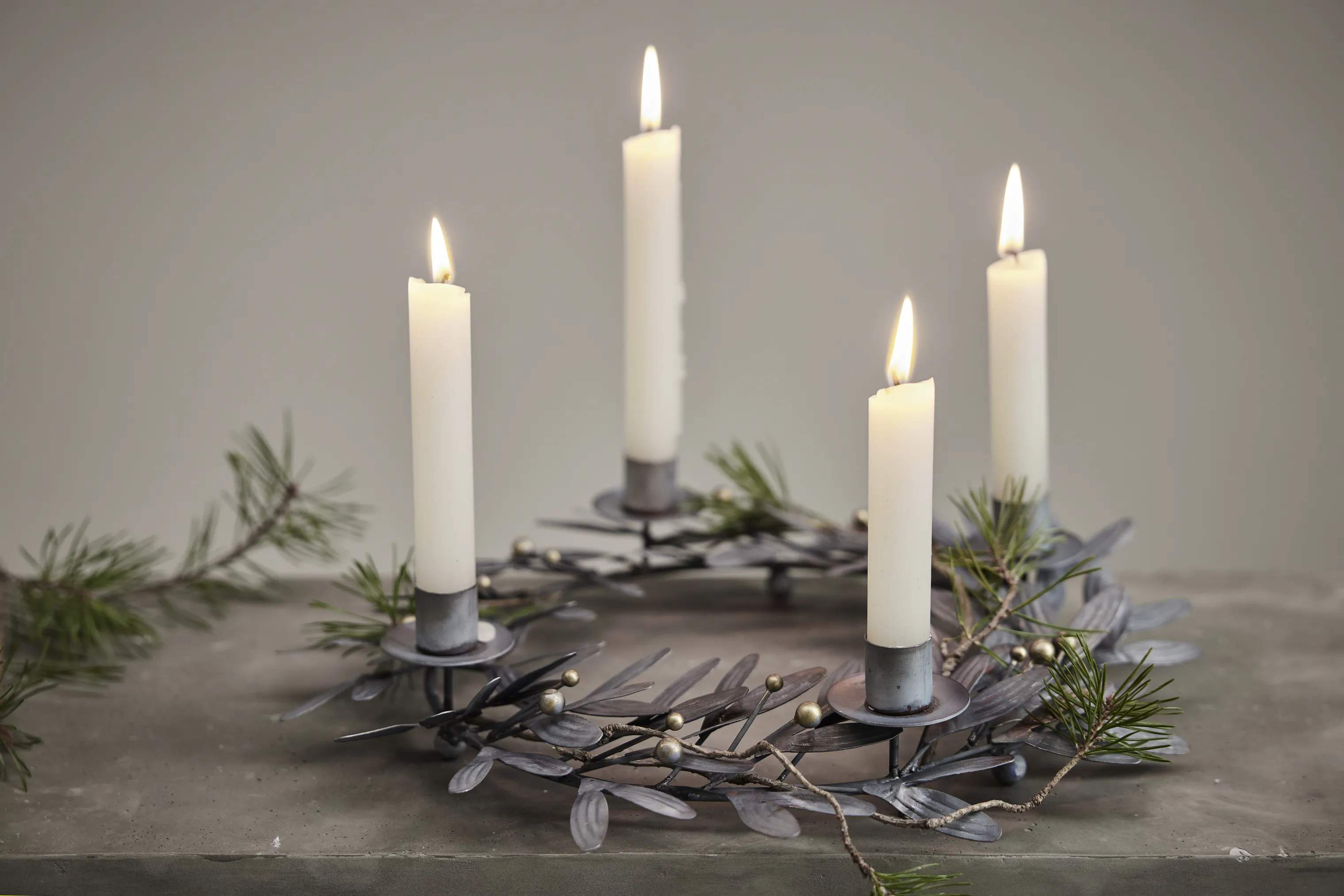 Lene Bjerre Jule- og adventsstager Mistlia Adventsstage i antik grå, 2