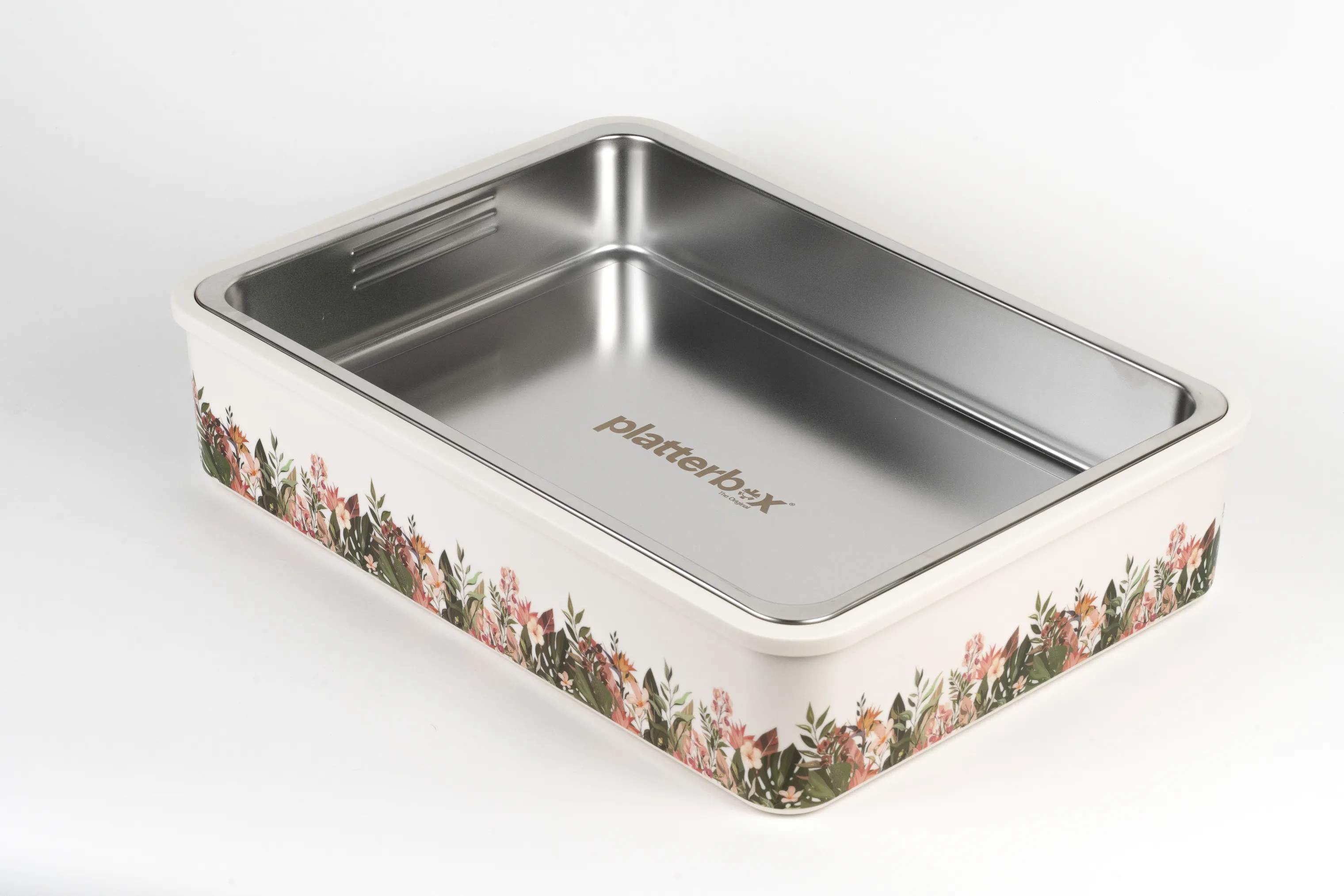 Platterbox Opbevaringsbokse Snack Box i Hvid/blomster, 3