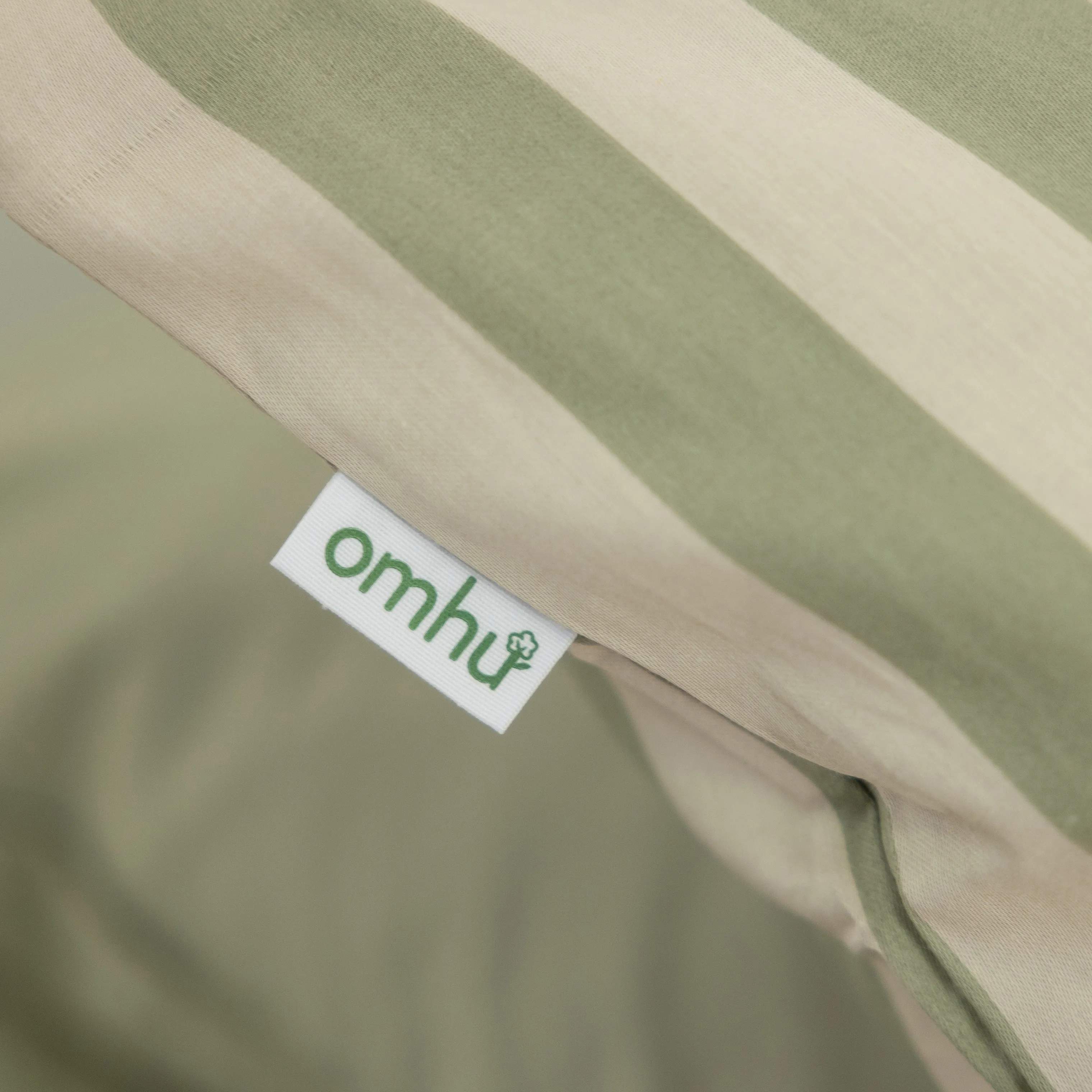 omhu Sengetøj Block strib Blok Strib Sengesæt i Dusty green, B140 x L220 cm, 9
