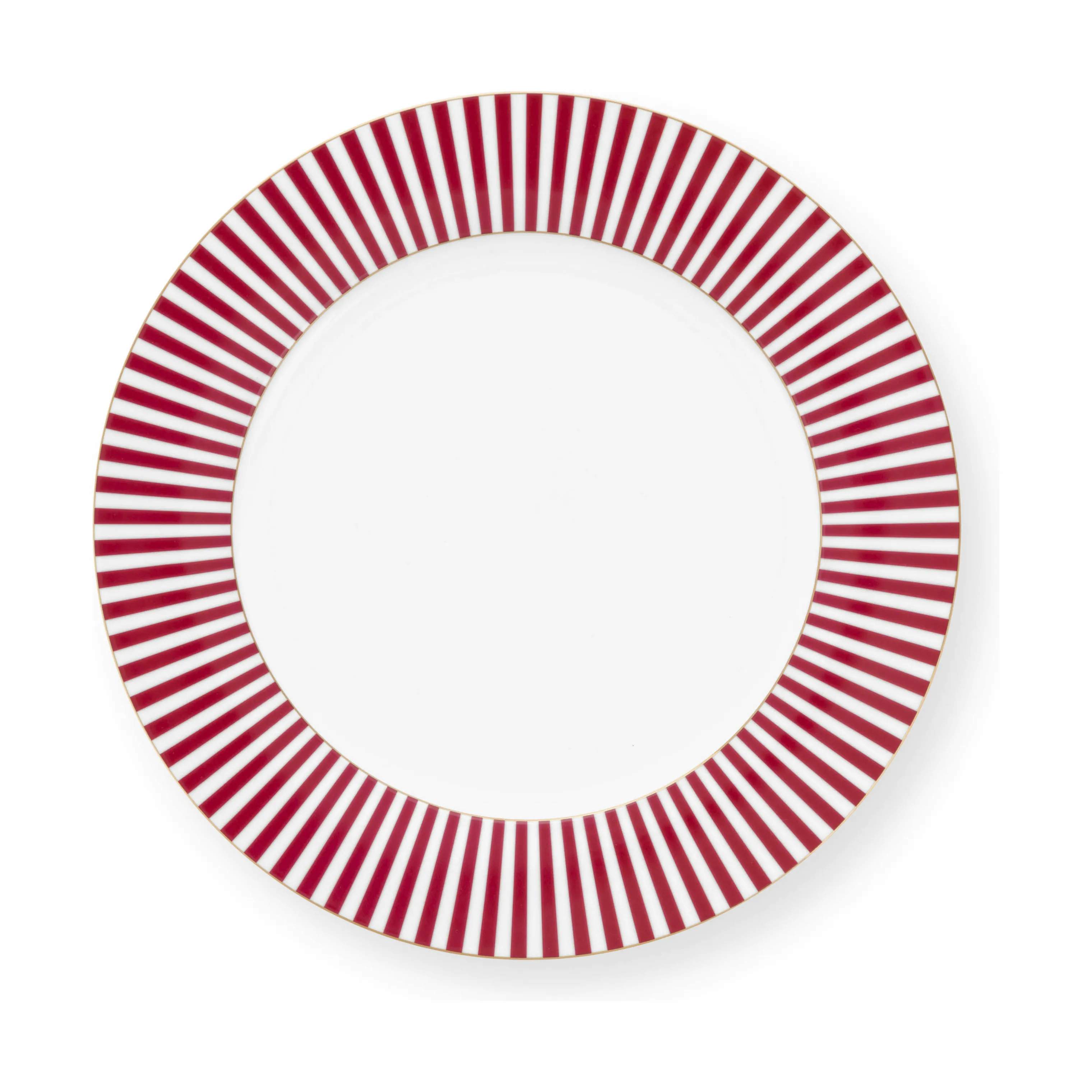 PIP Studio Frokosttallerkener Royal Stripes Tallerken i Dark Pink, 26,7 cm, 2