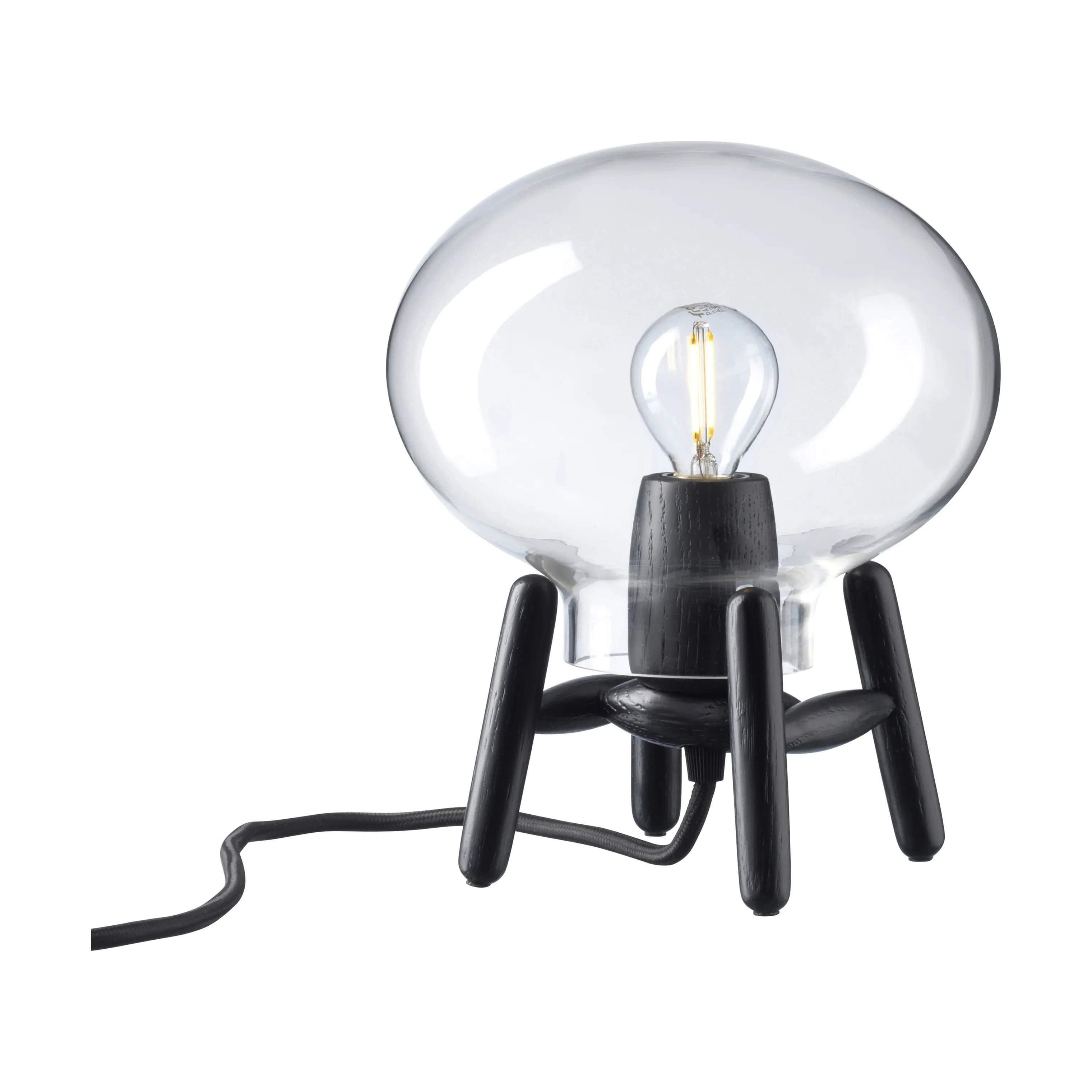 U6 Hiti Mini Bordlampe, sort/klar glas, large