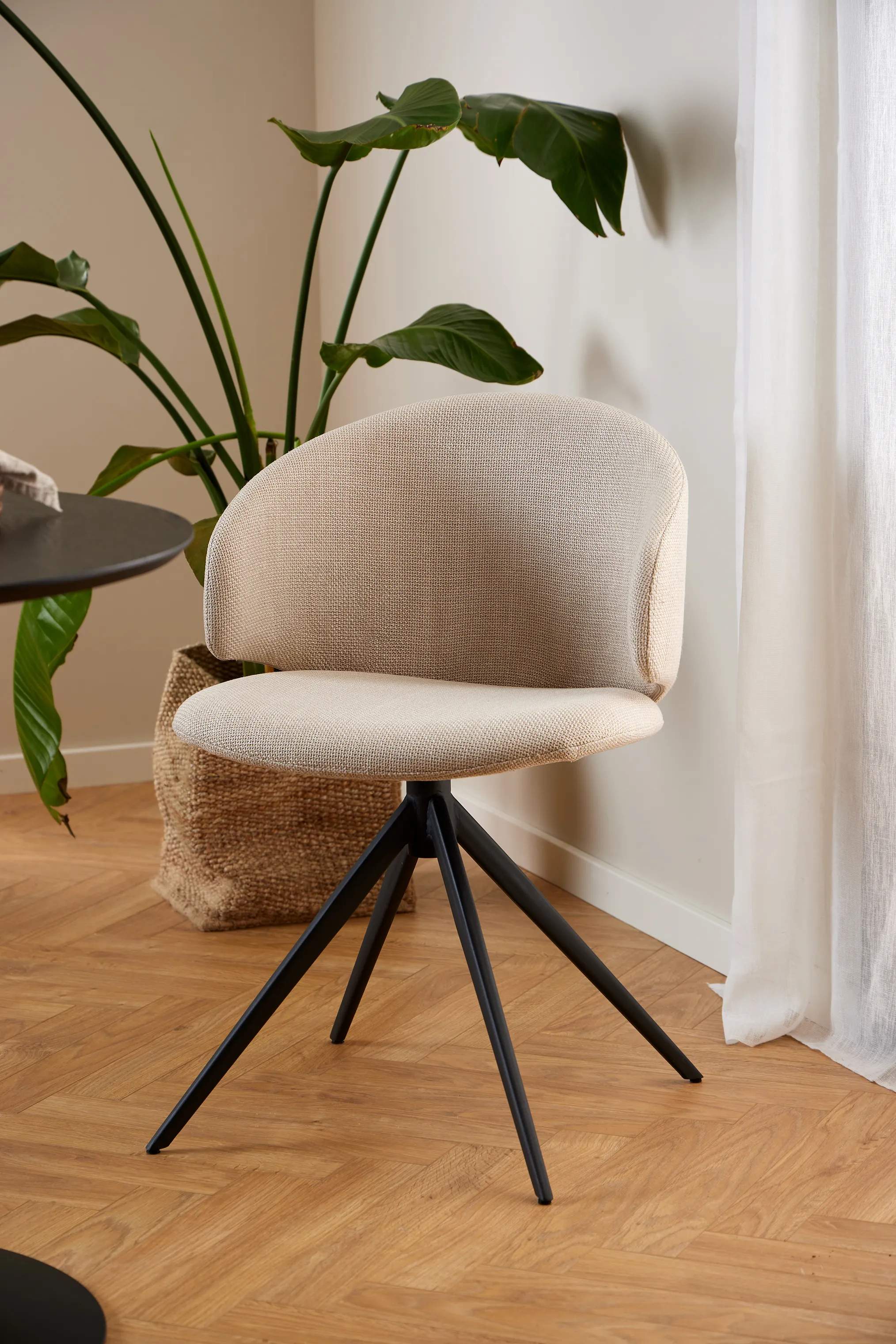 CASA Living Spisebordsstole Ella Spisebordsstol i Beige/sort, 2