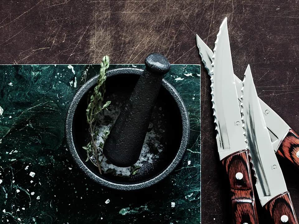 Gense Bestiksæt Old Farmer Classic XL Steakknive - 4 dele i Brun/stål, 4 stk., 2