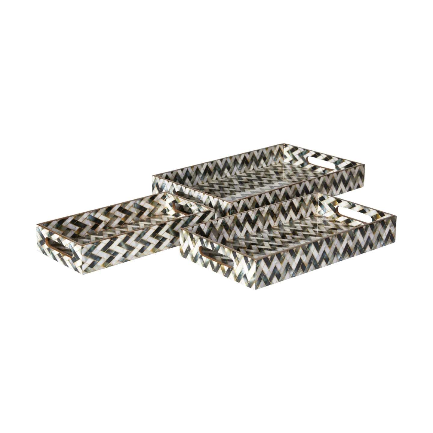 Zig Zag Bakke - 3 stk., sort/hvid, large