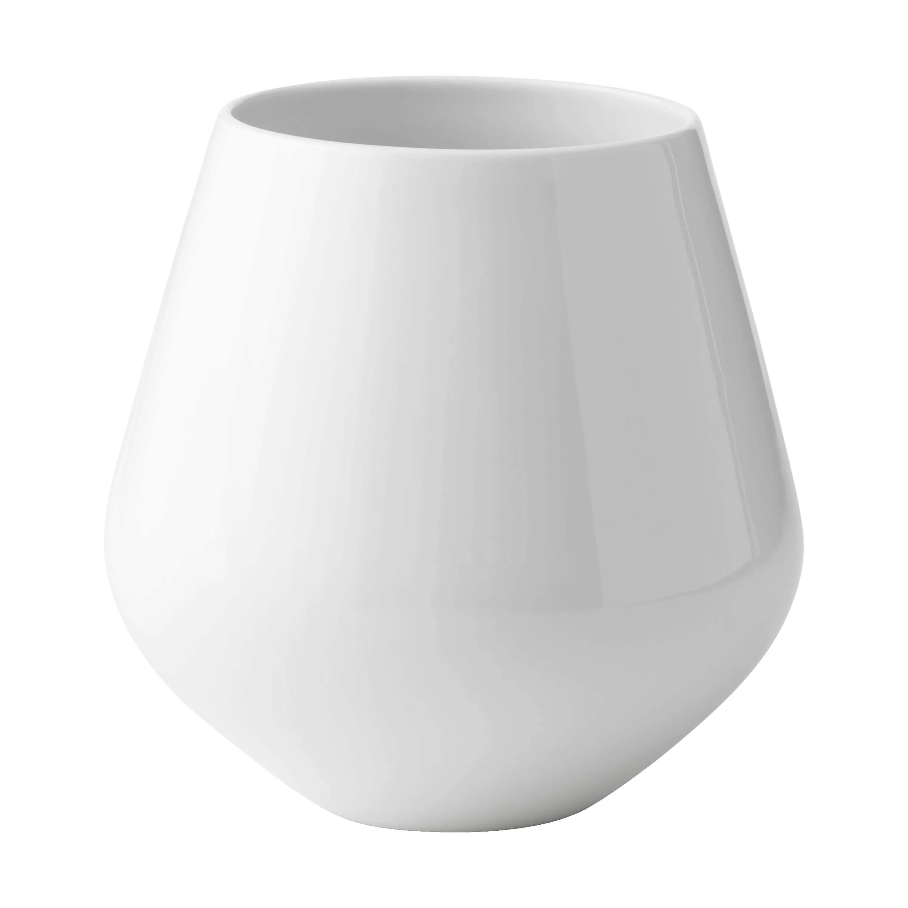Hvid Riflet Vase, hvid, large