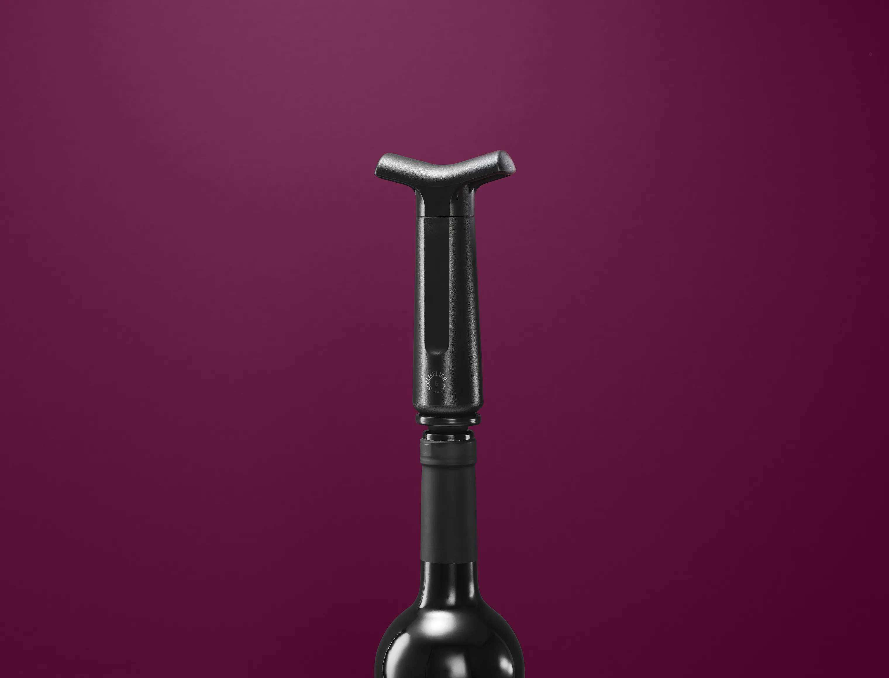 Sommelier by CASA Living Vinpumper Sommelier Vakuumpumpesæt - 4 stoppere i sort, 3