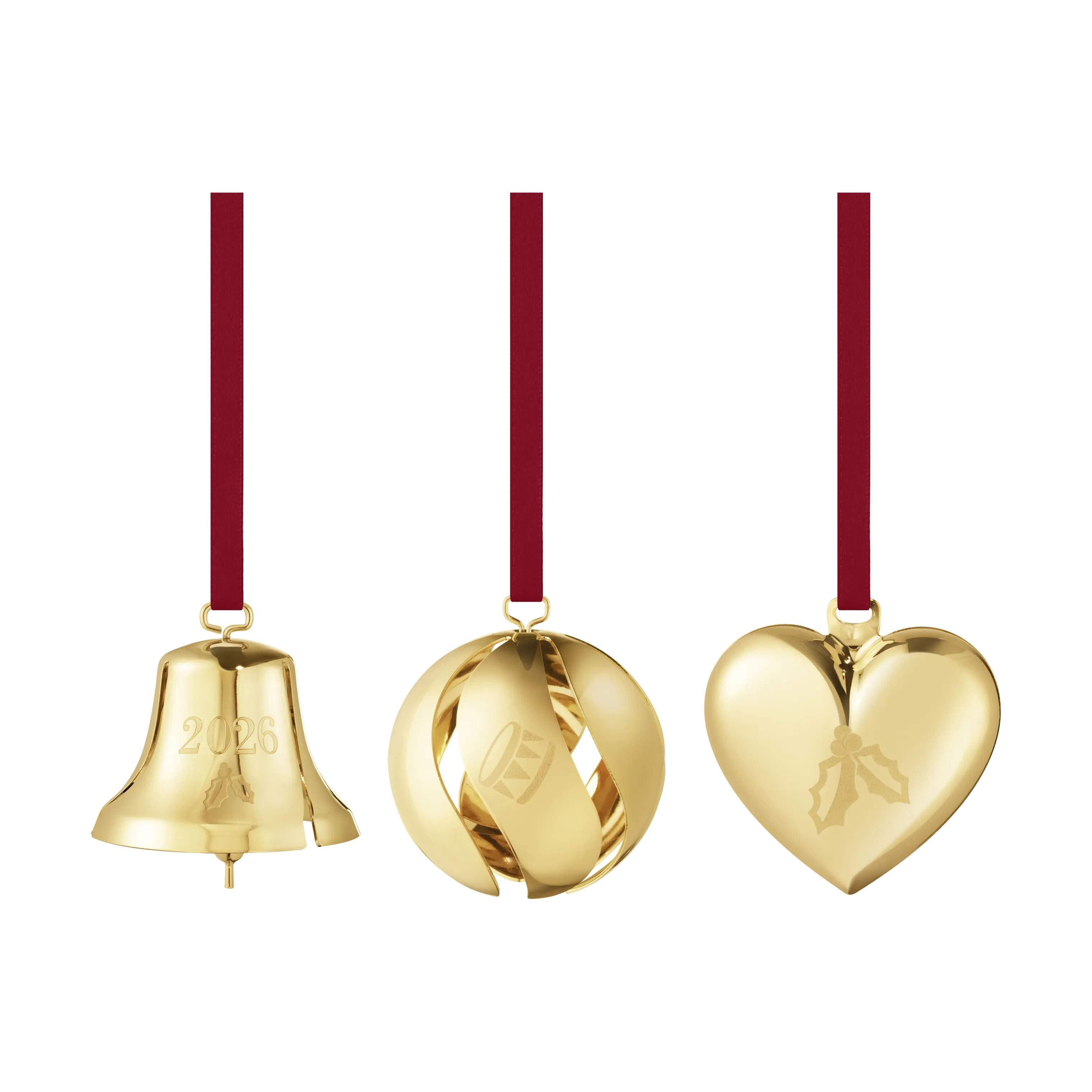Georg Jensen Julekugler Christmas Collectibles CC 2026 Juleornamentsæt - 3 stk. i Guld, 1