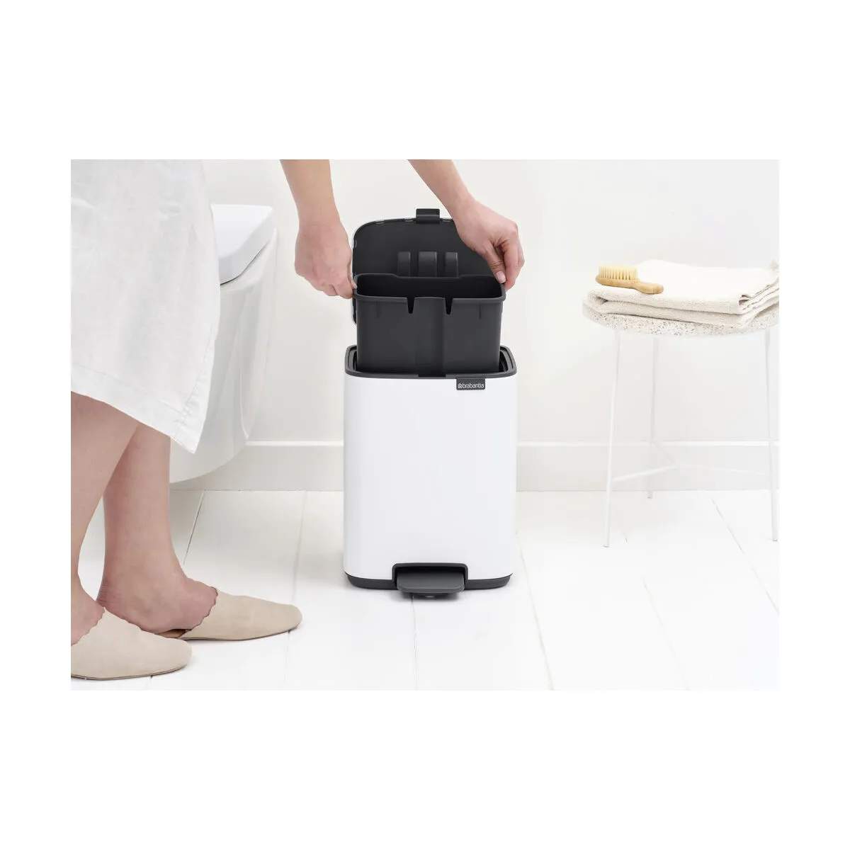 Brabantia Pedalspande Bo Pedalspand i Hvid, 7 L, 4