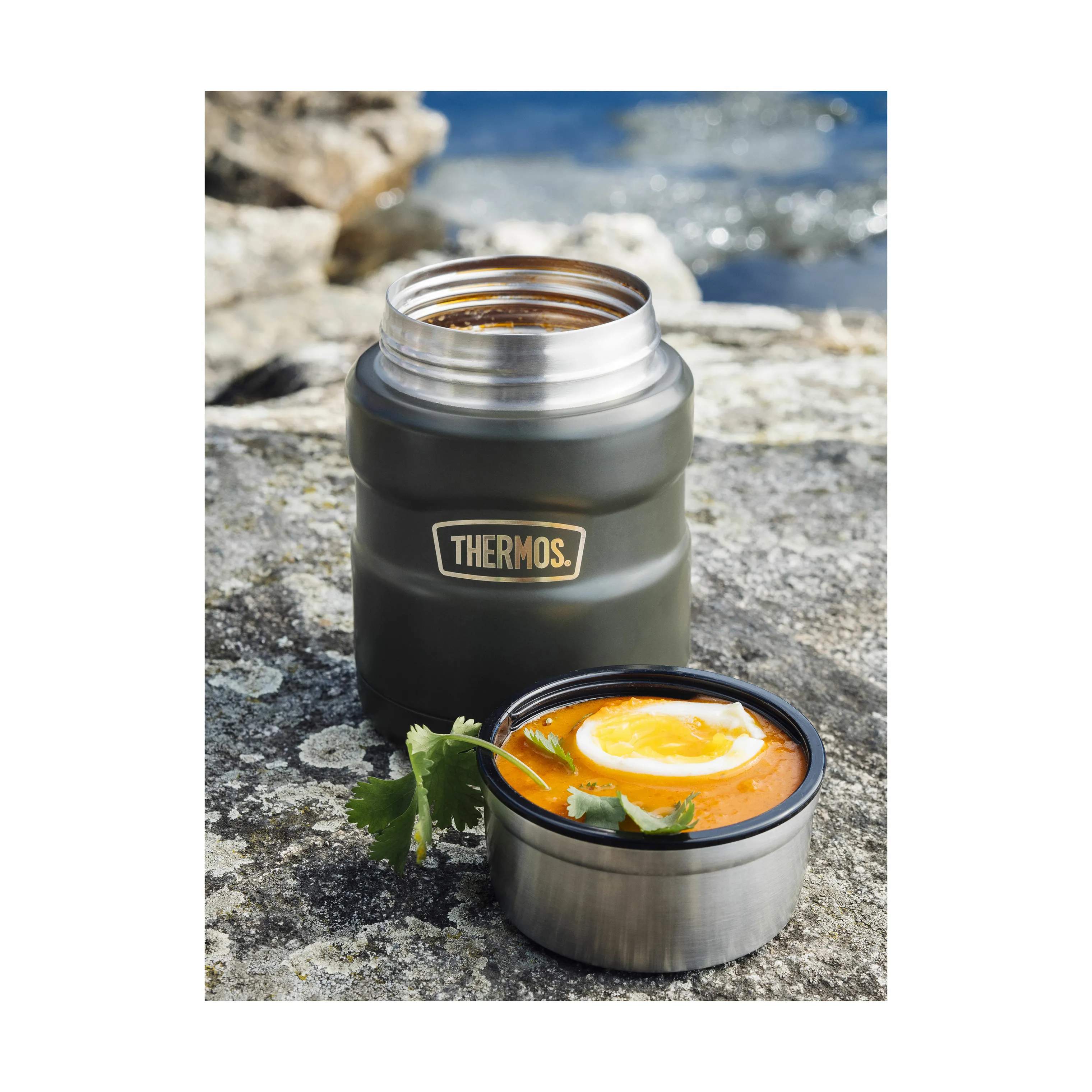 Thermos Termoflasker King Madtermoflaske i army, 470 ml, 2