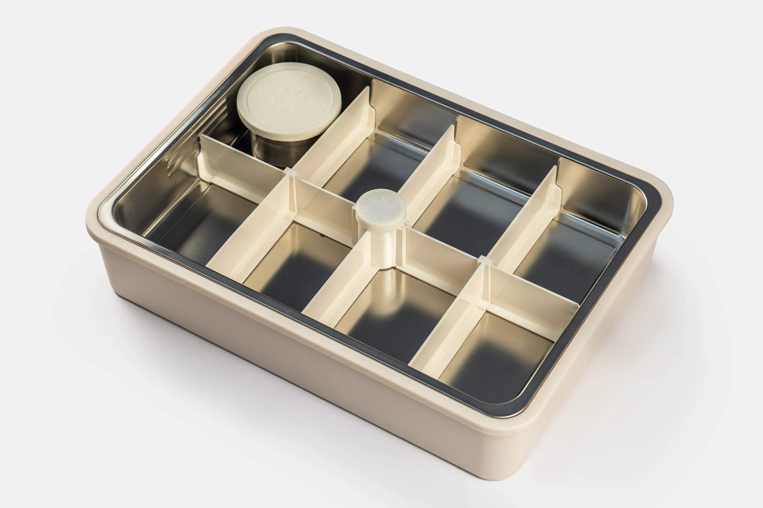 Platterbox Opbevaringsbokse Snack Box Tilbehørssæt - 21 dele i Creme, 2