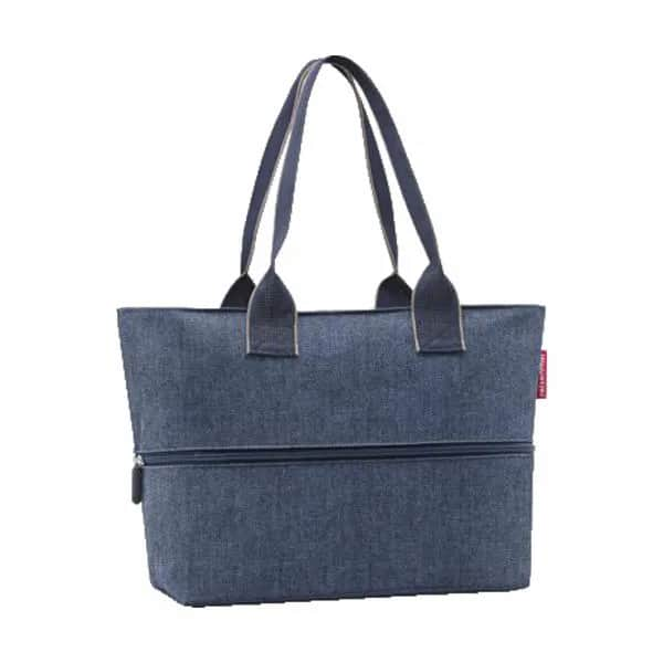 Shopper E1, herringbone dark blue, large