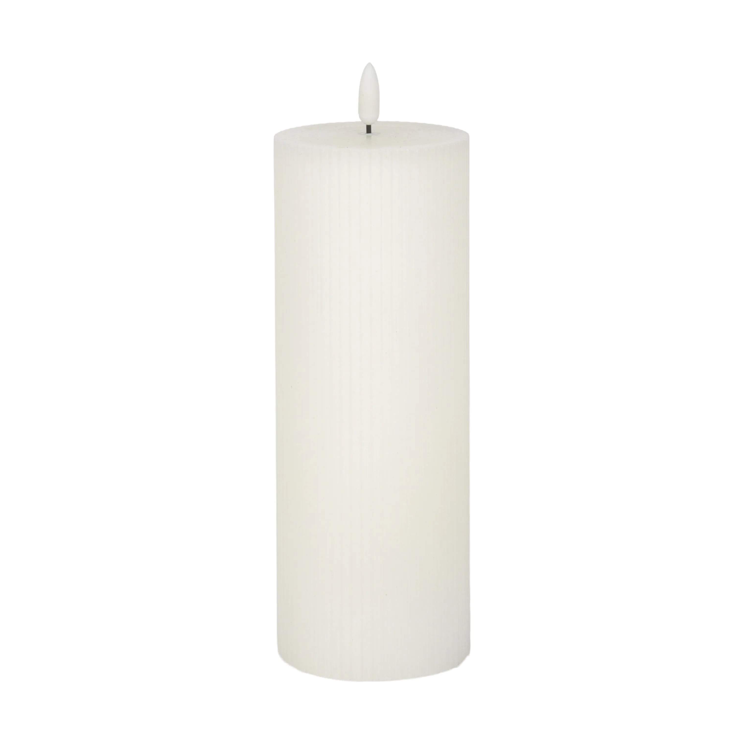 CASA Living LED-lys LED Rillet Bloklys i Hvid, 20 cm, 1
