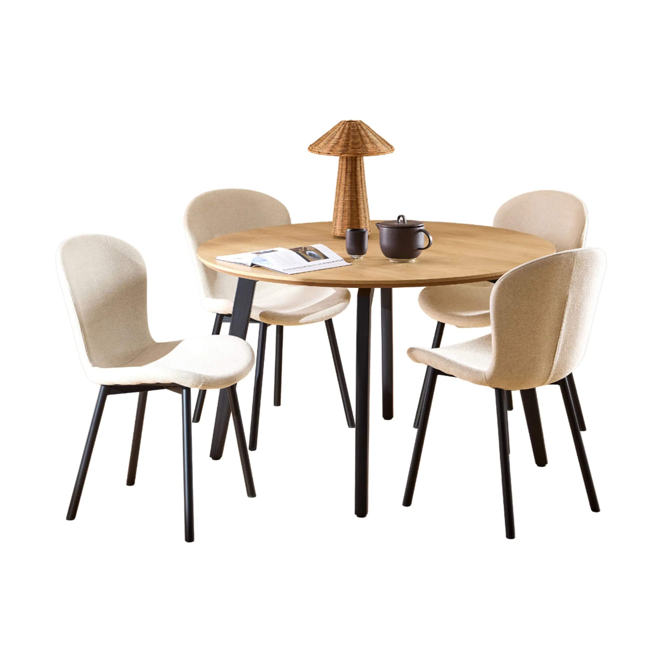 CASA Living Spiseborde Cadiz Spisebordssæt - 5 dele i Beige, 1