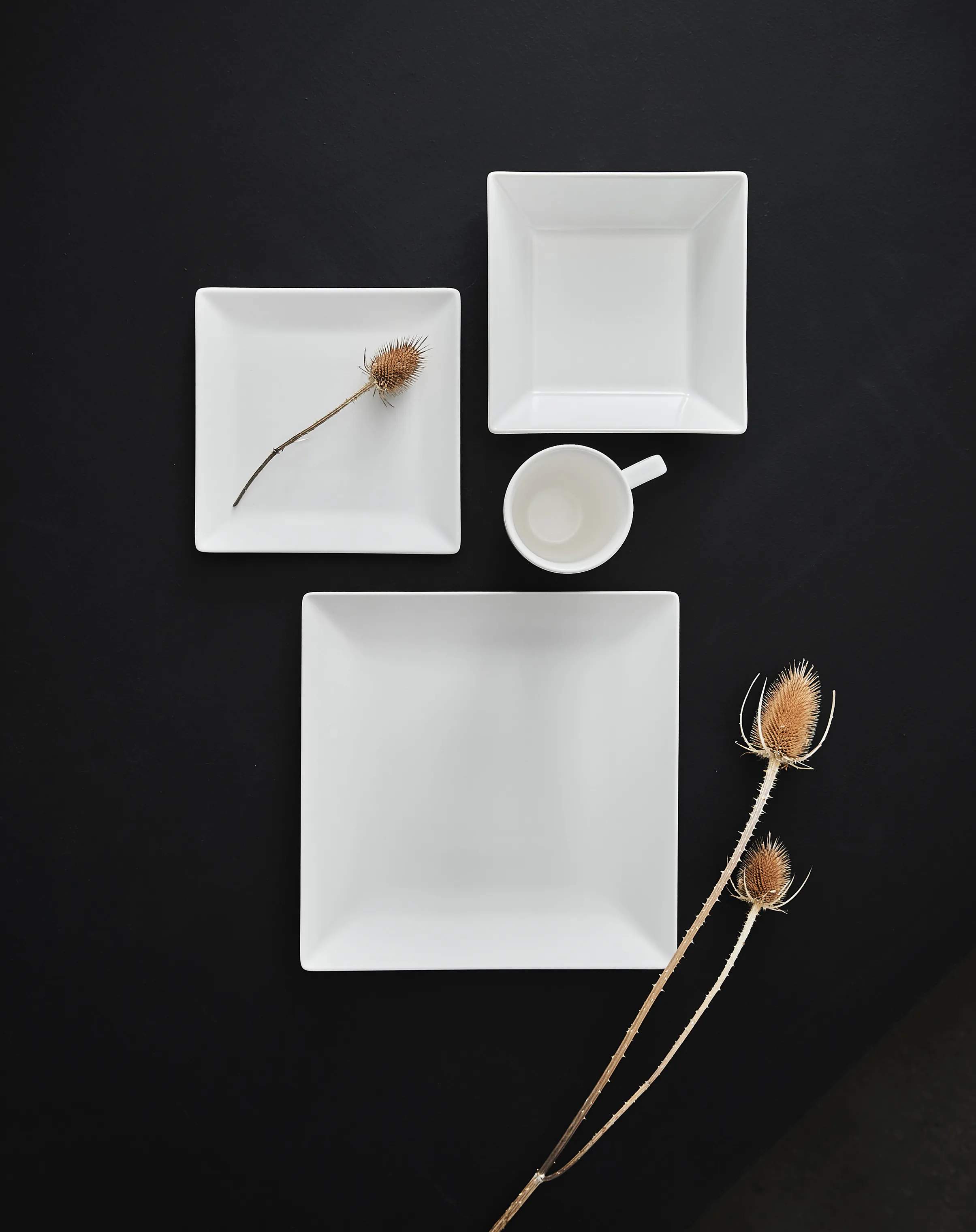 Aida Frokosttallerkener Quadro Flad Tallerken i Hvid, 21 cm, 2