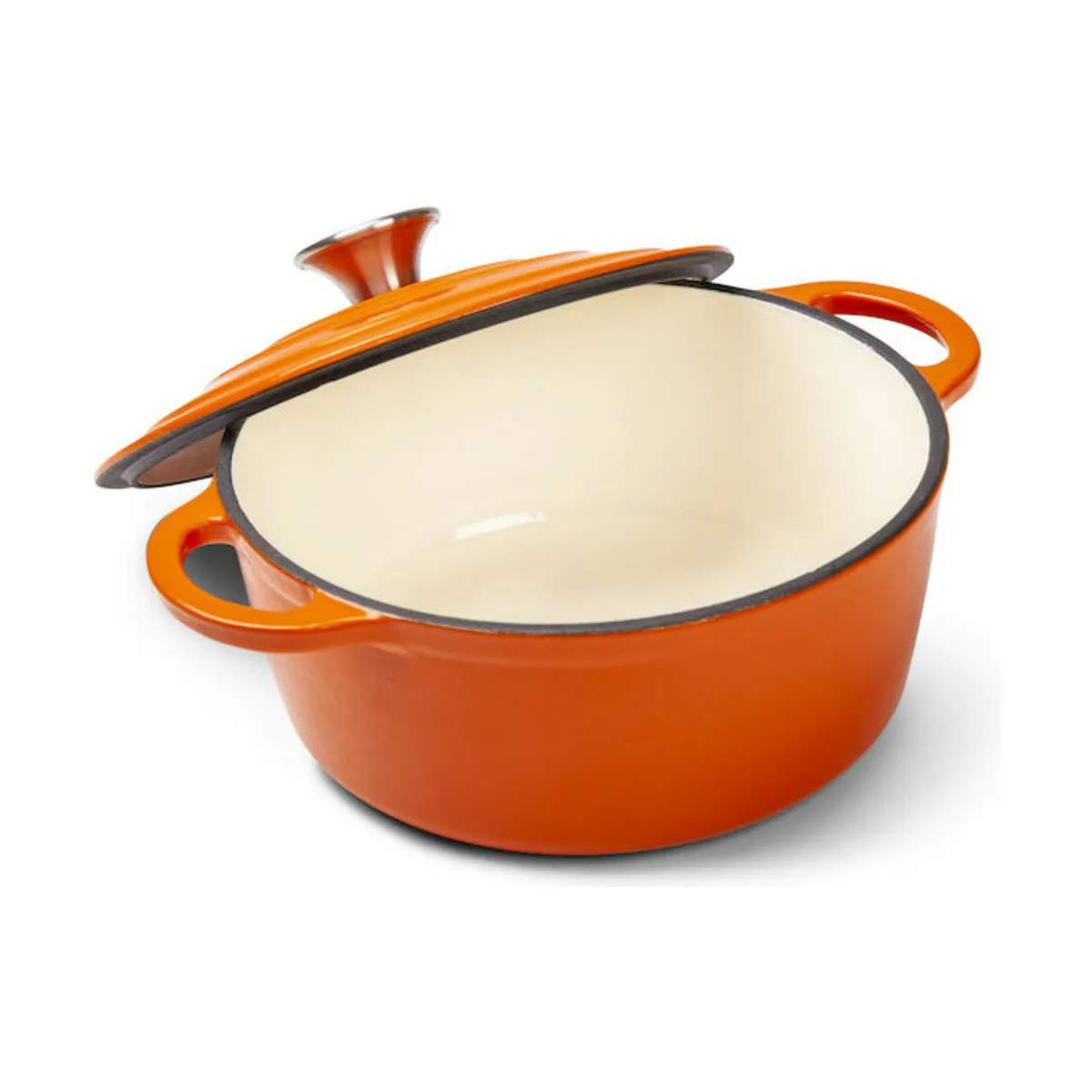 Orrefors Jernverk Gryder Støbejernsgryde i Orange/creme, 2
