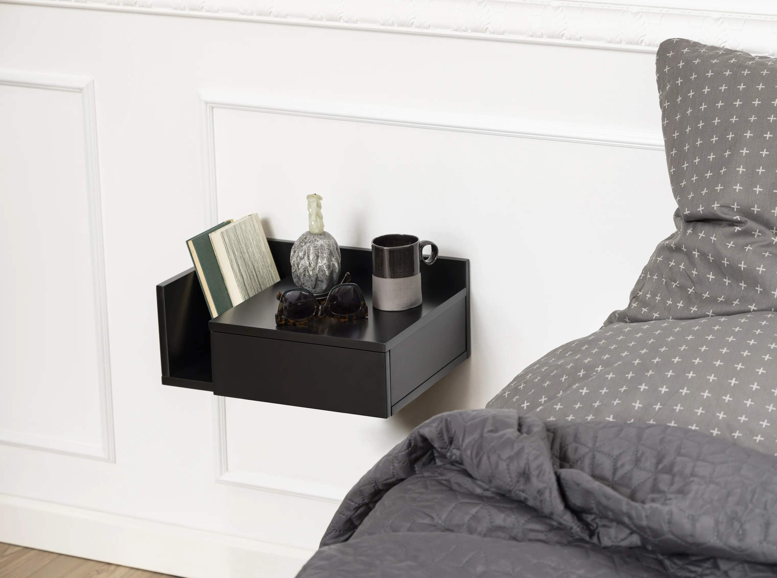 CASA Living Sengeborde Ashlan Natbord i Sort, 2