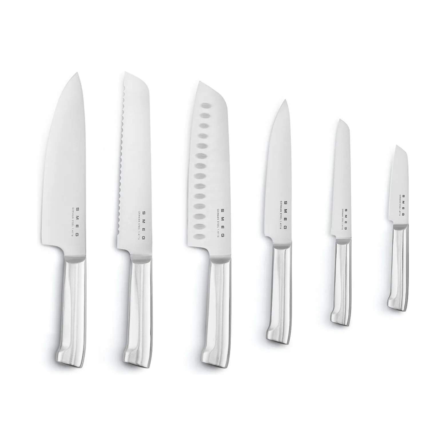 Smeg Knivblokke med knive 50's Style Knivbloksæt - 7 dele i Creme, 4