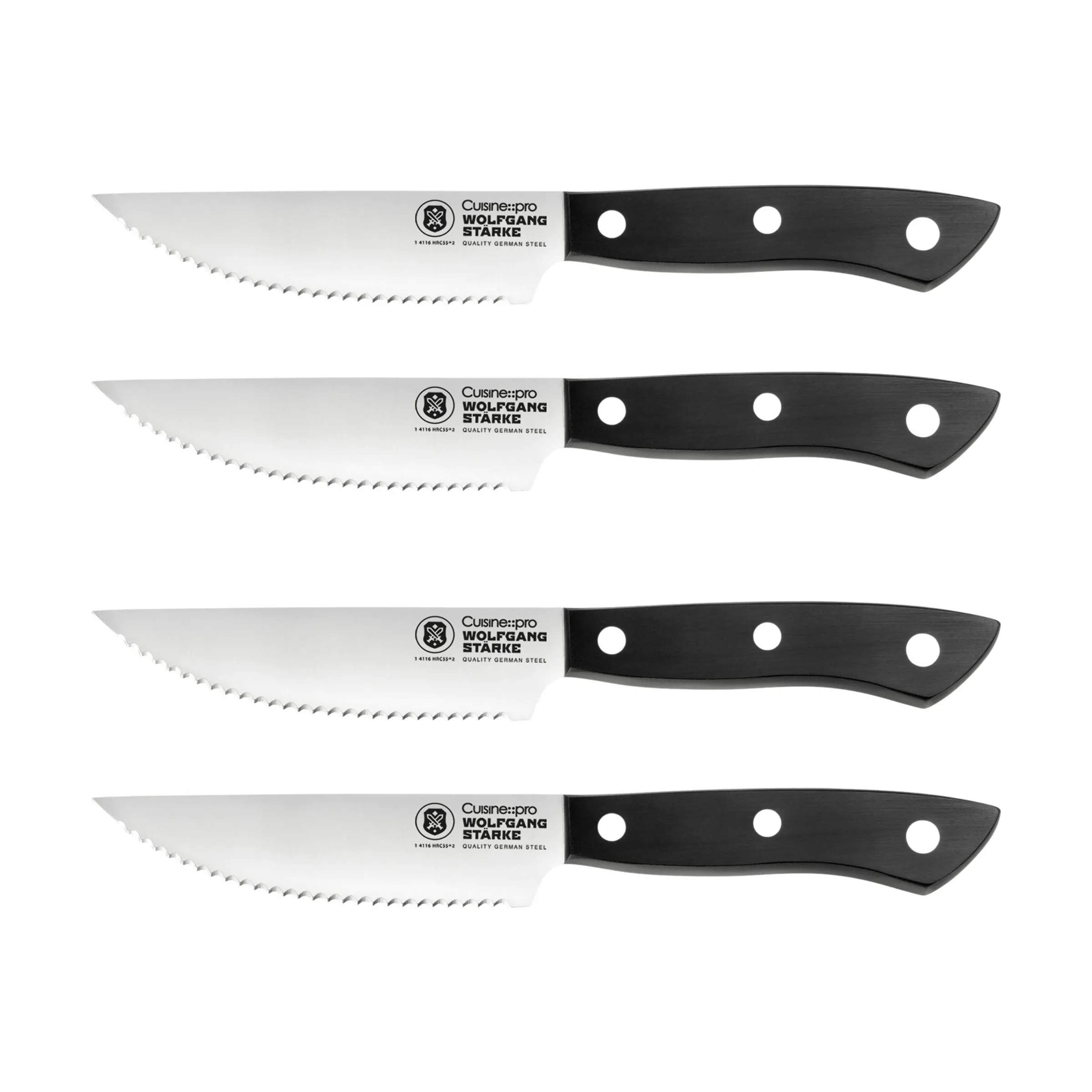 WOLFGANG STARKE™ Steak Knivsæt - 4 dele, sort, large