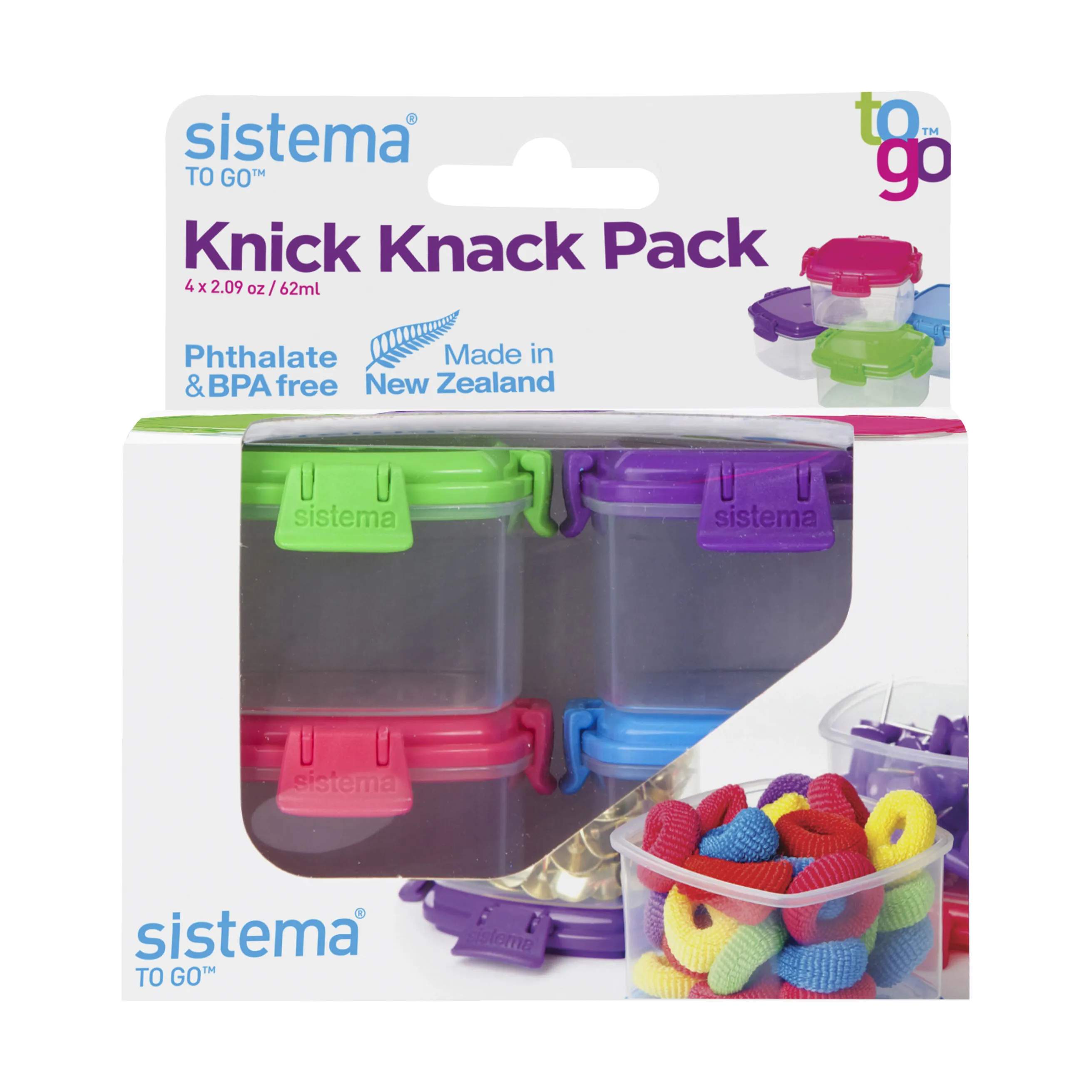 Sistema Opbevaringsbokse To Go Opbevaringsboks - 4 stk. i Lilla/blå/mint, 0.06 L, 3