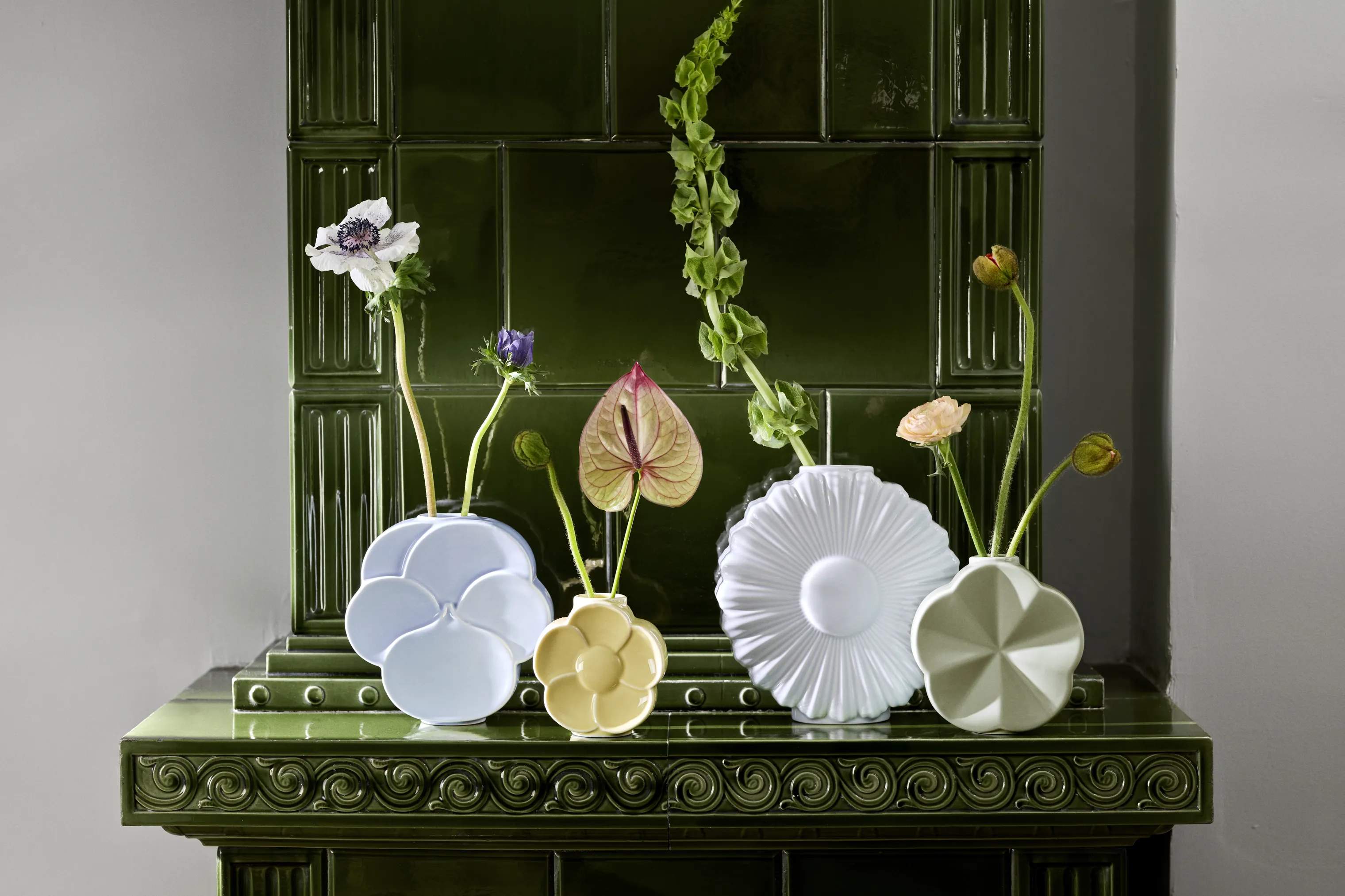Lyngby Porcelæn Vaser Flower Vase - Marguerit i Hvid, 9