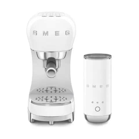 Smeg Espressomaskiner 50's style Espressomaskine med mælkeskummer i hvid, 1