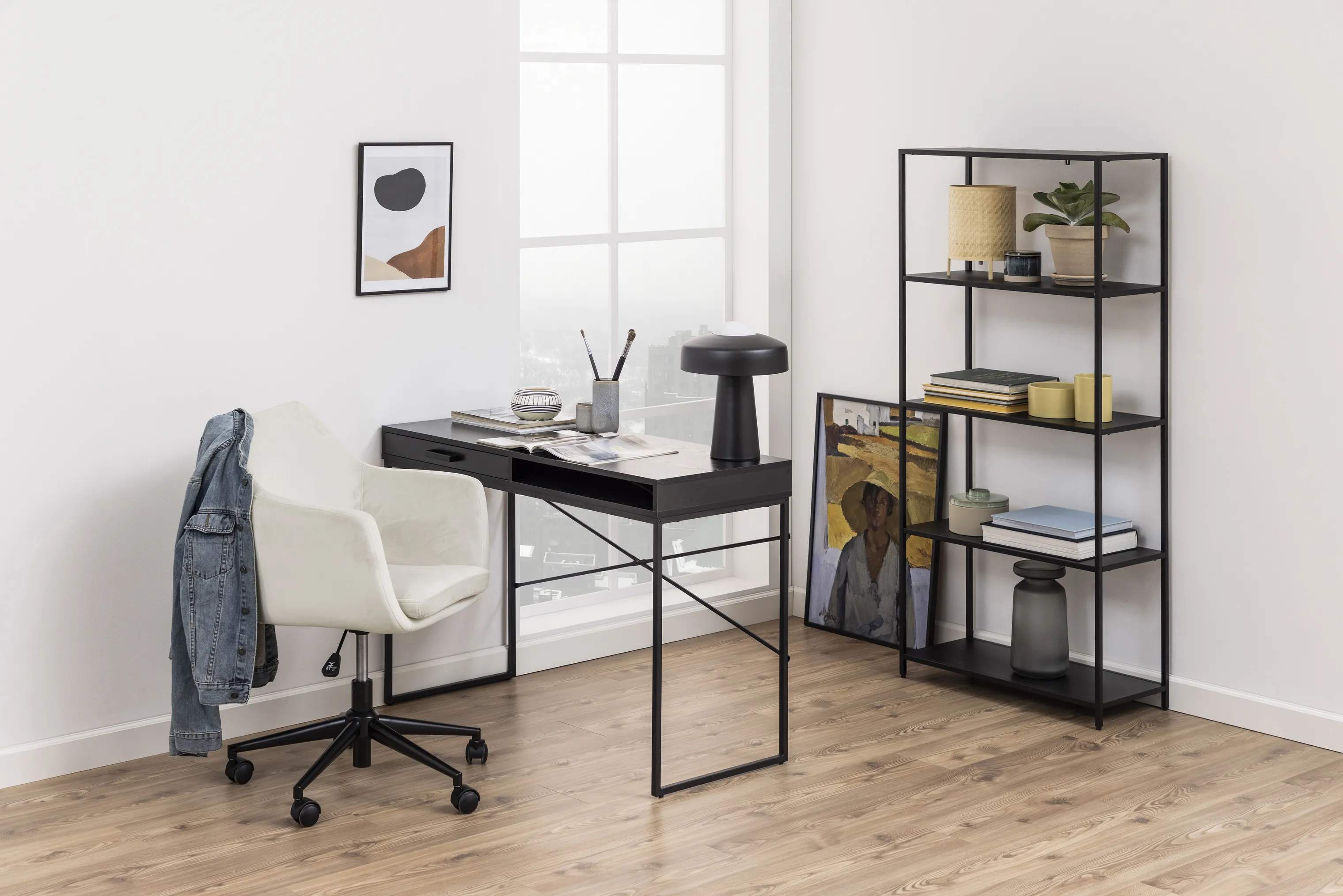 CASA Living Skriveborde Seaford Skrivebord i Sort ask/sort, 3