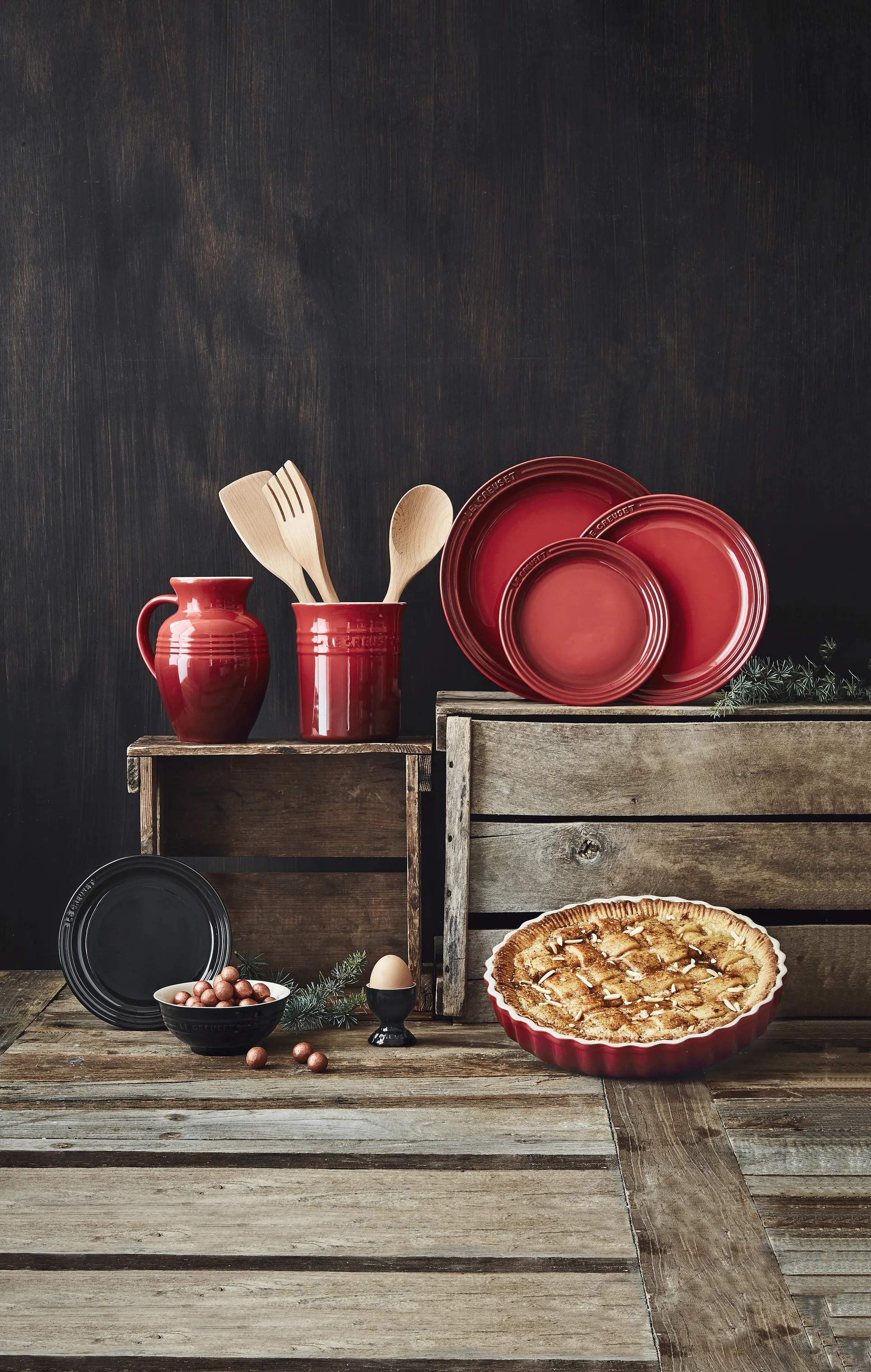Le Creuset Krukker til køkkenredskaber Redskabskrukke i Cerise Red, 1.1 L, 2