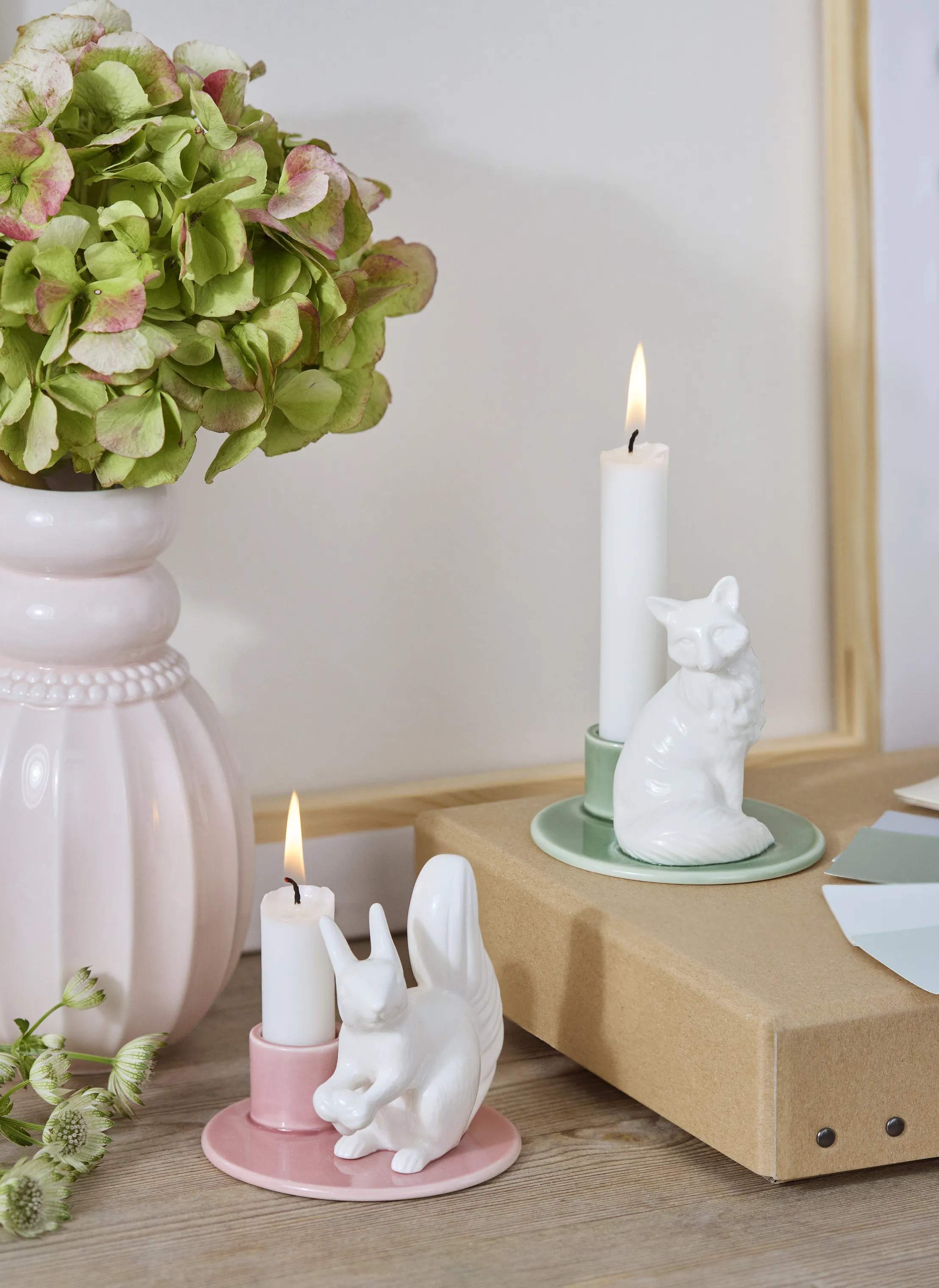 Dottir Kronelysestage Sweet Stories Ræv Lysestage i White/Spruce, 3