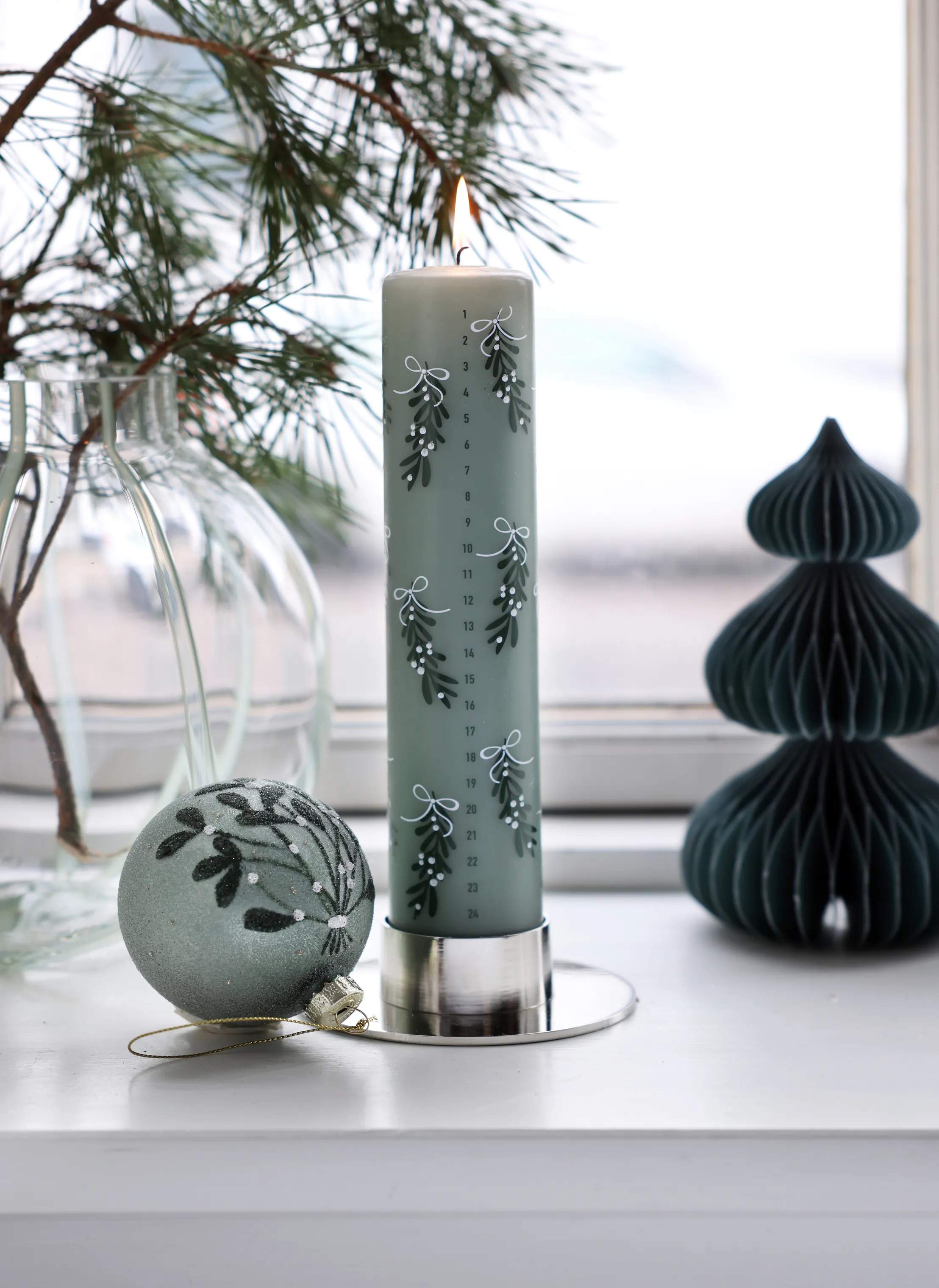 CASA Living Jule- og adventsstager Kalenderstage i Sølvfarvet, 2