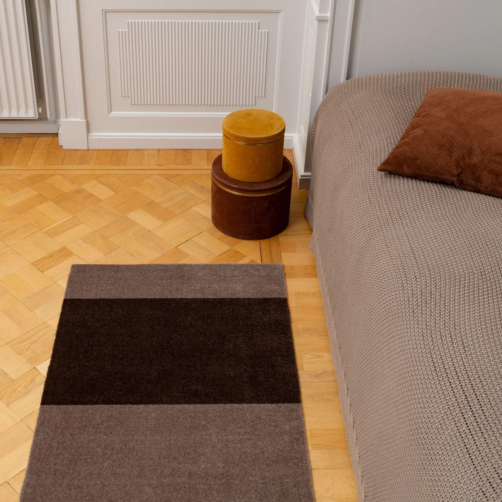 Tica Copenhagen Dørmåtter Stripes Horisontal Gulvmåtte i sand/brun, B60 x L90 cm, 8