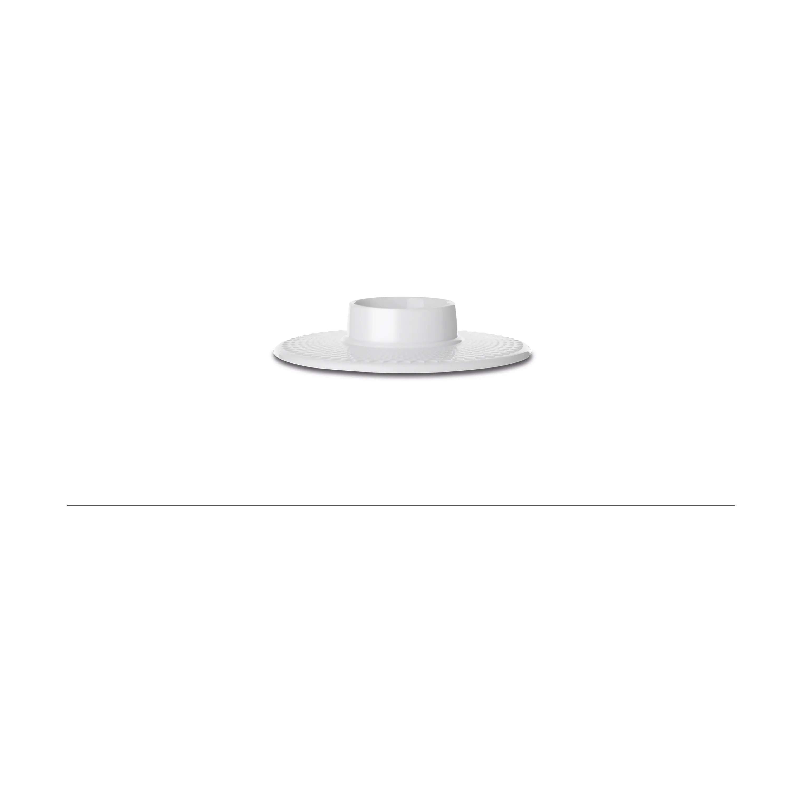 Lyngby Porcelæn Bloklysestage Rhombe Bloklysestage i Hvid, 3 cm, 1