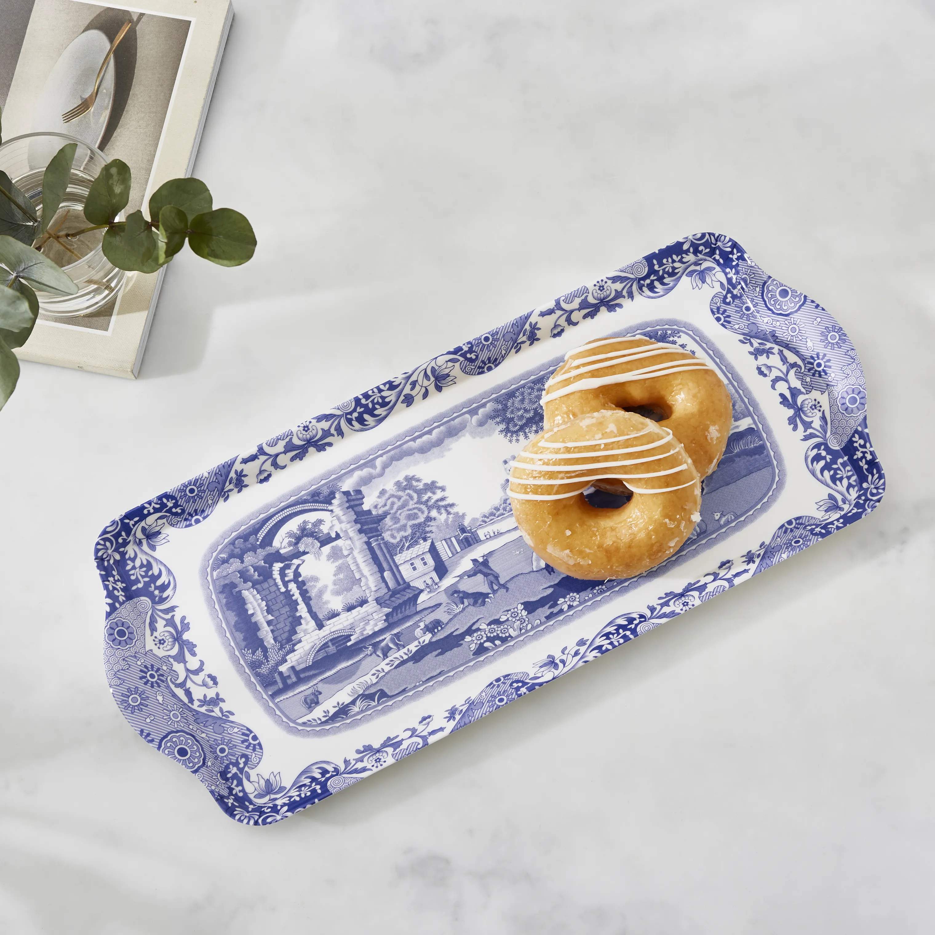 Pimpernel Bakker Blue Italian Serveringsbakke i Blå/Hvid, 3